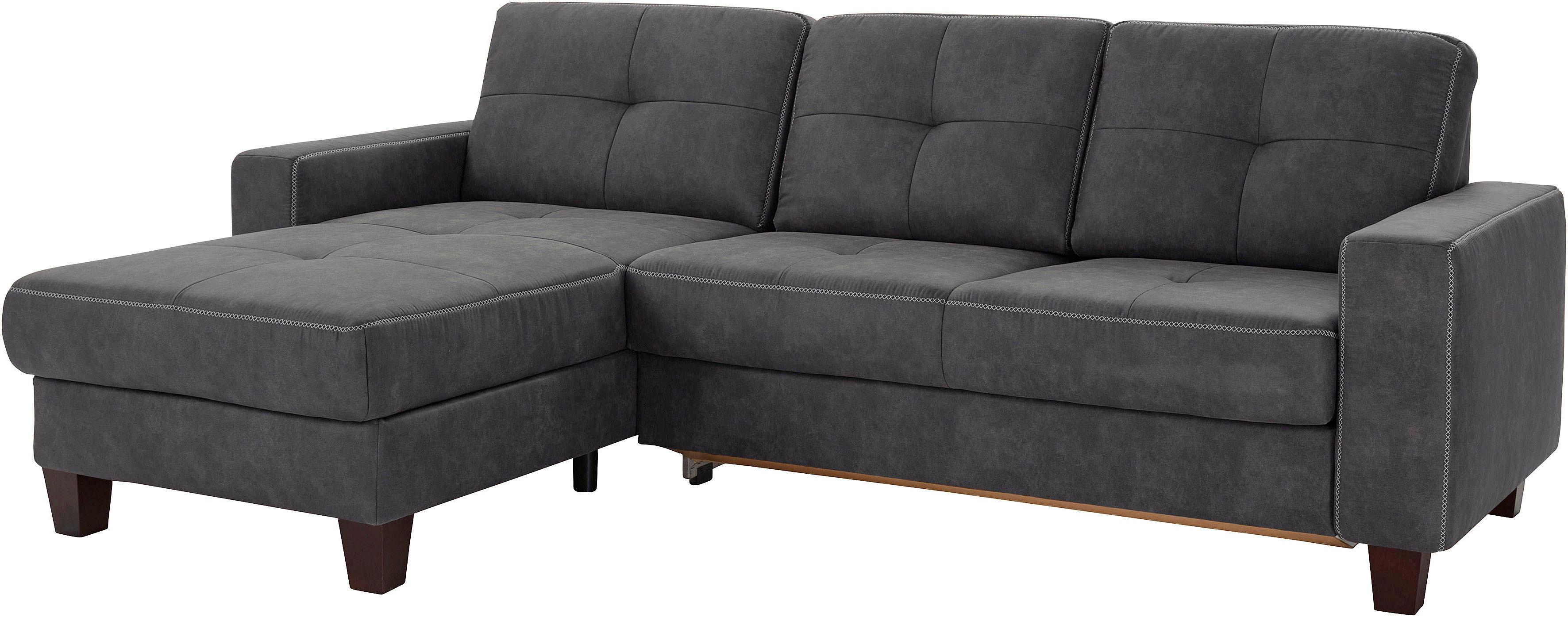 OTTO home Ecksofa "Varese" wahlweise mit Schlaffunktion und Vorziehfunktion