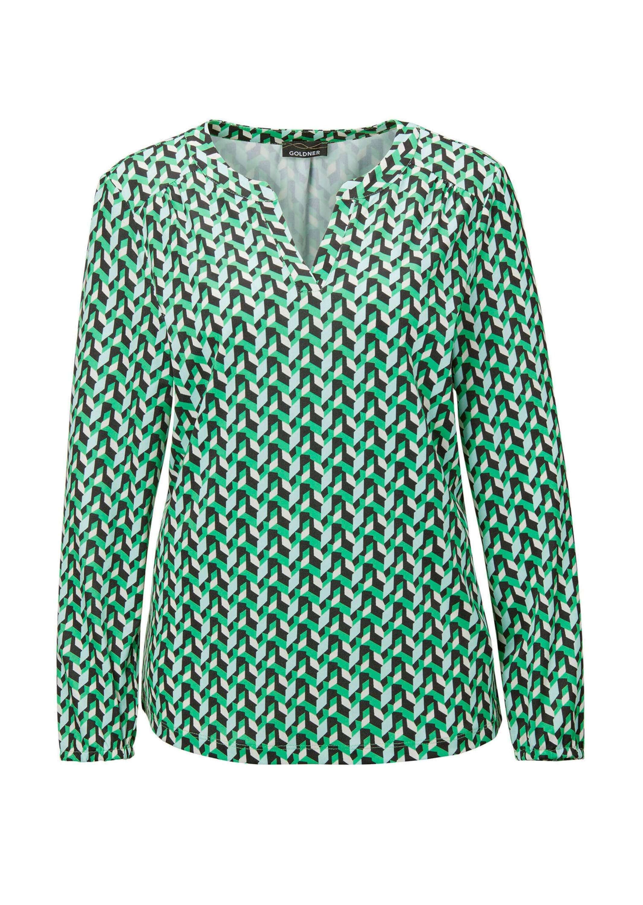 GOLDNER Kurzarmbluse "Elegantes Blusenshirt mit V-Ausschnitt" Schulterpasse günstig online kaufen