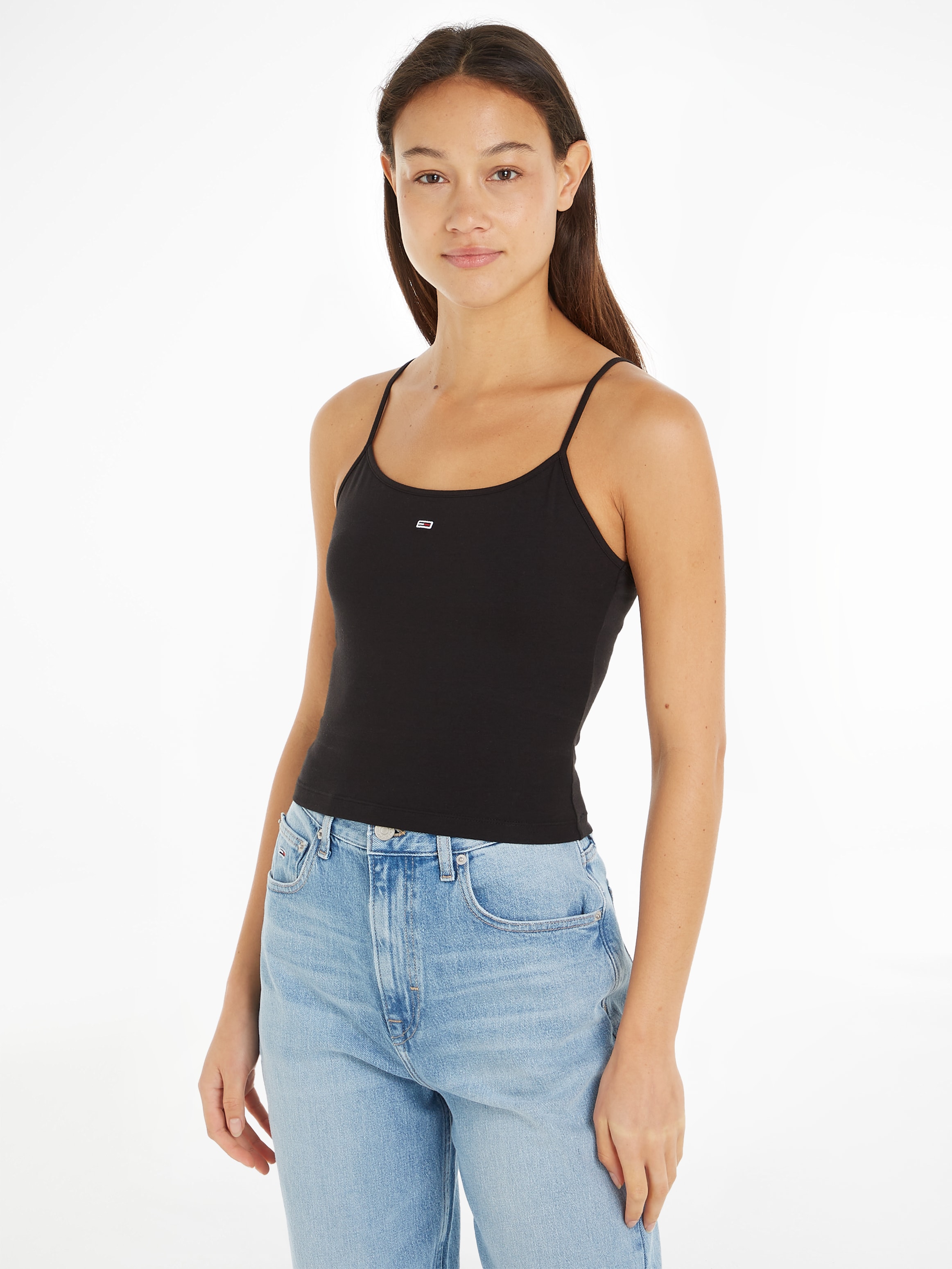 Tommy Jeans Spaghettitop "Crop Essential Strap Tank Top, kurz", mit verstel günstig online kaufen