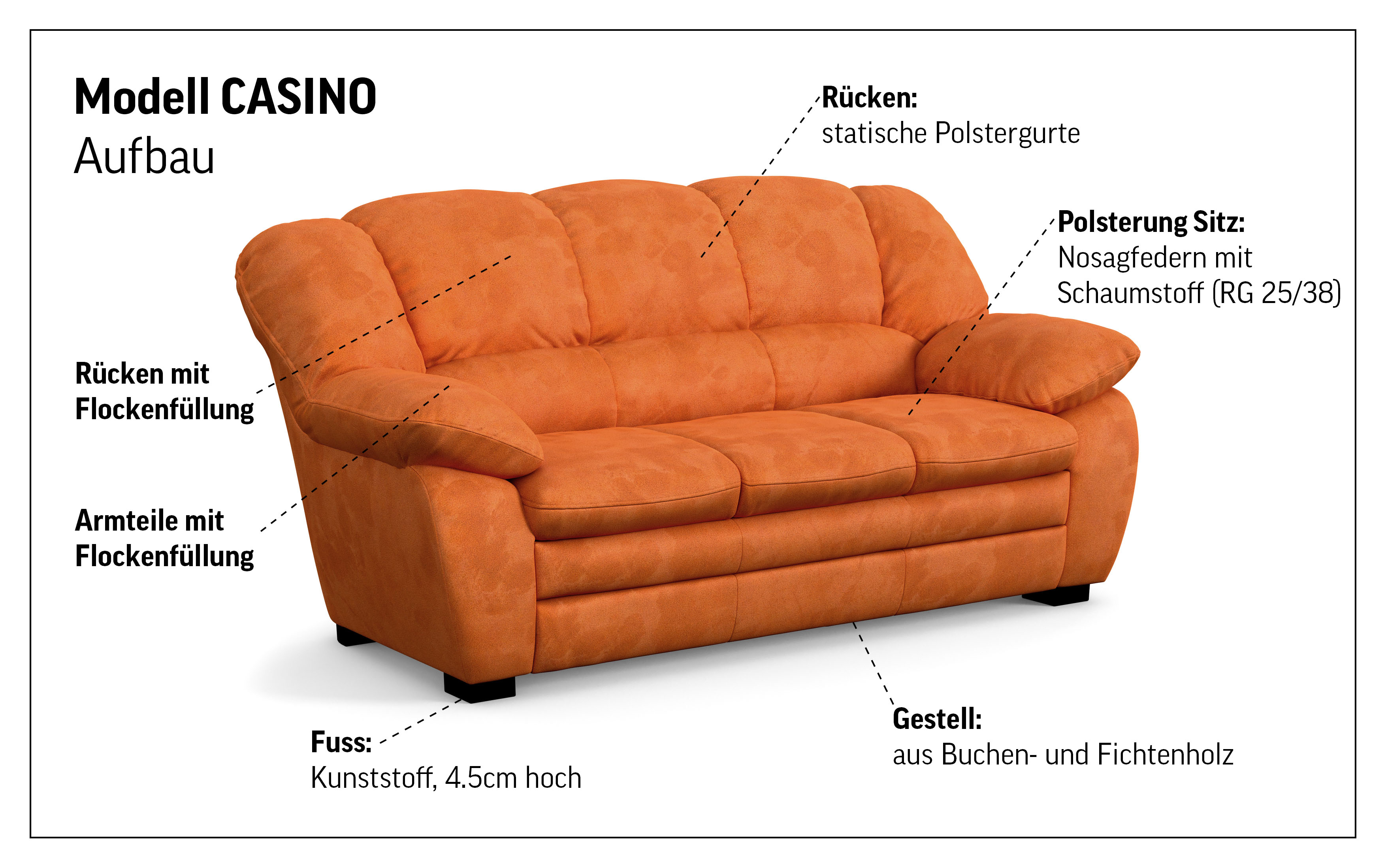 Thumbnail - COTTA 2,5-Sitzer "Casino", Polstergarnitur, auch als Set erhältlich