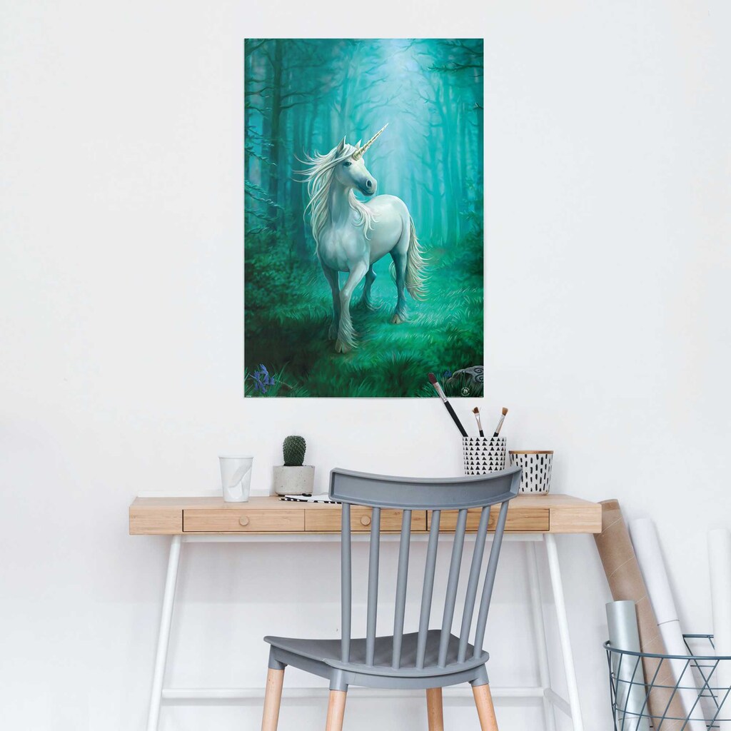 Reinders! Poster »Einhorn Anne Stokes - Wald - Magisch«, (1 St.)