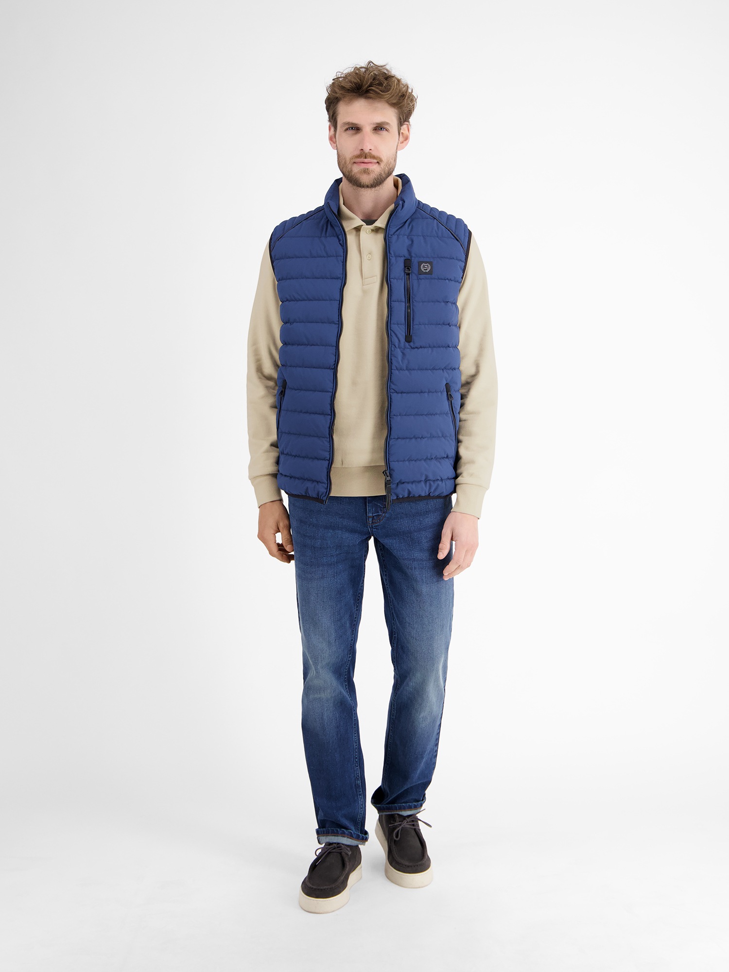 LERROS Langarm-Poloshirt »Sweat-Poloshirt für Herren«