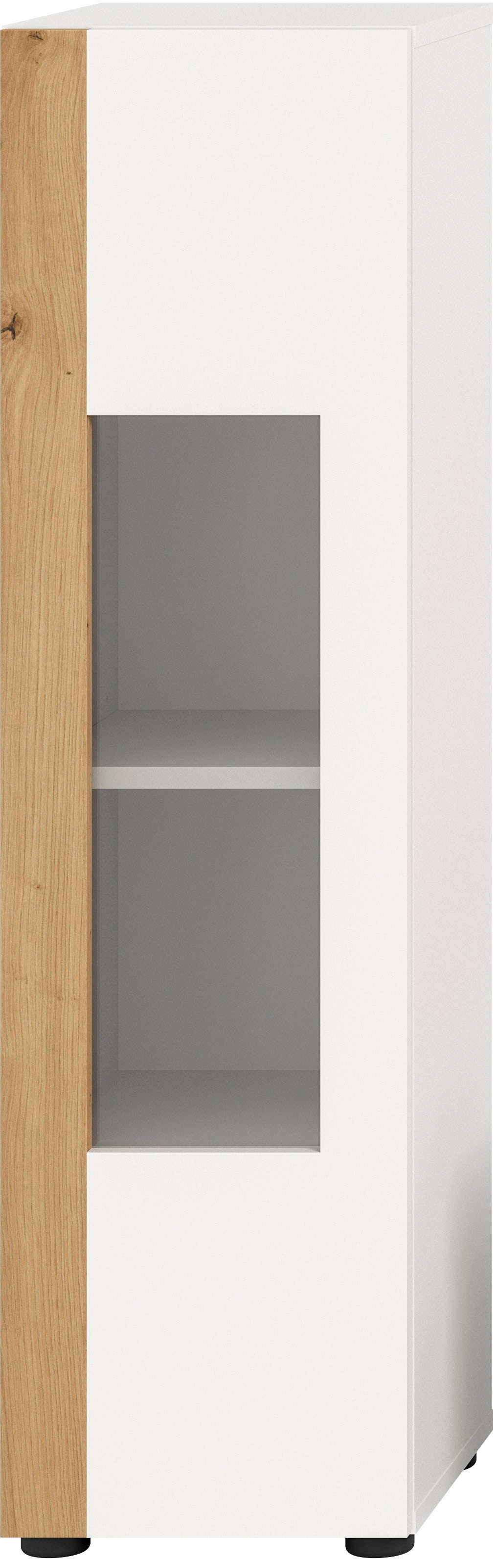 INOSIGN Vitrine "Svala, Höhe 112 cm, Holzdekor, 1 Tür", (1 St.), 3 Einlegeb günstig online kaufen