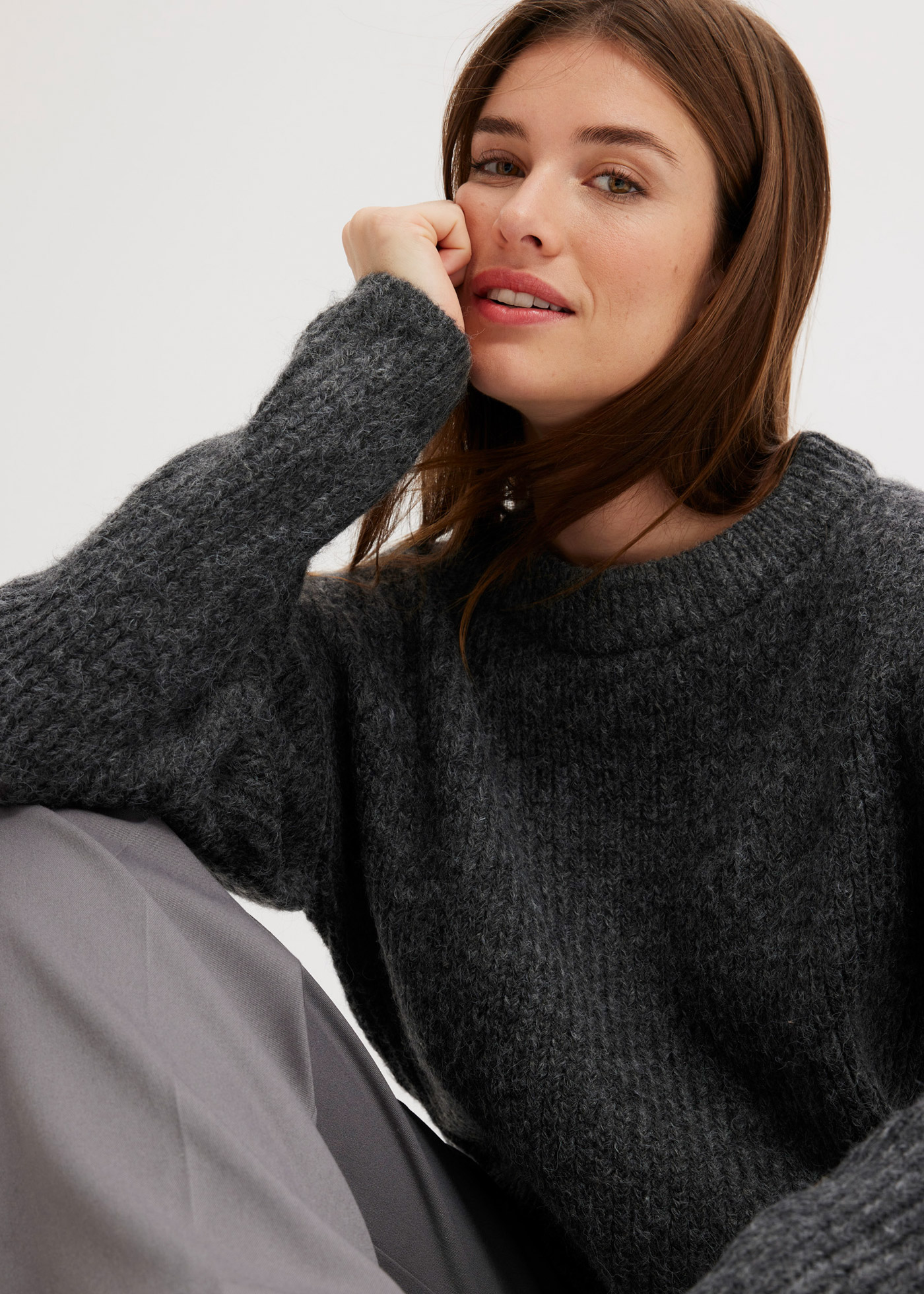 Thumbnail - bonprix Strickpullover aus Polyester, Polyacryl, Polyamid und Wolle, weit geschnitten