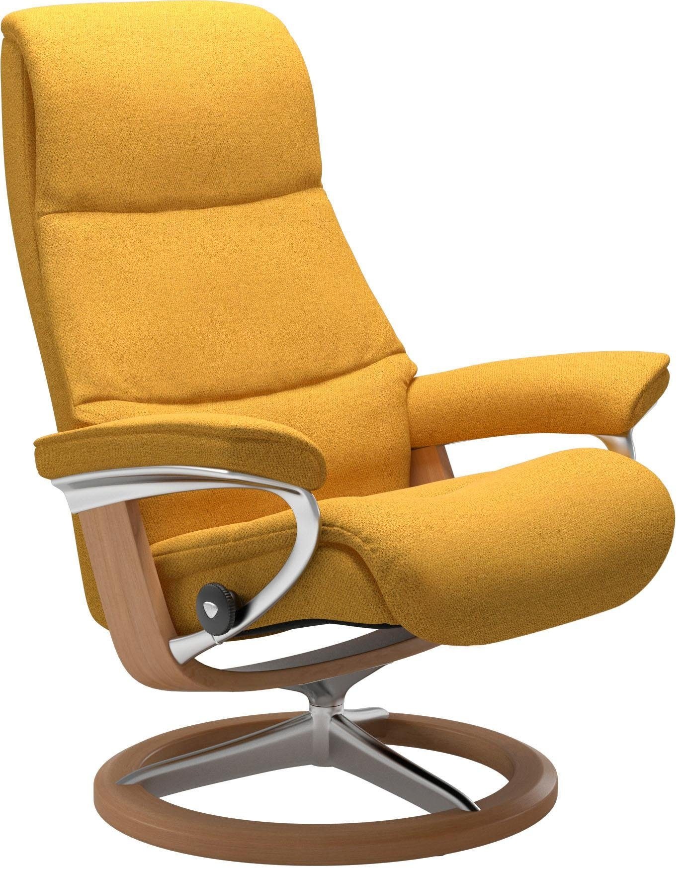 Stressless® Relaxsessel »View«, (Set, Relaxsessel mit Hocker), mit Signature Base, Größe M,Gestell Eiche