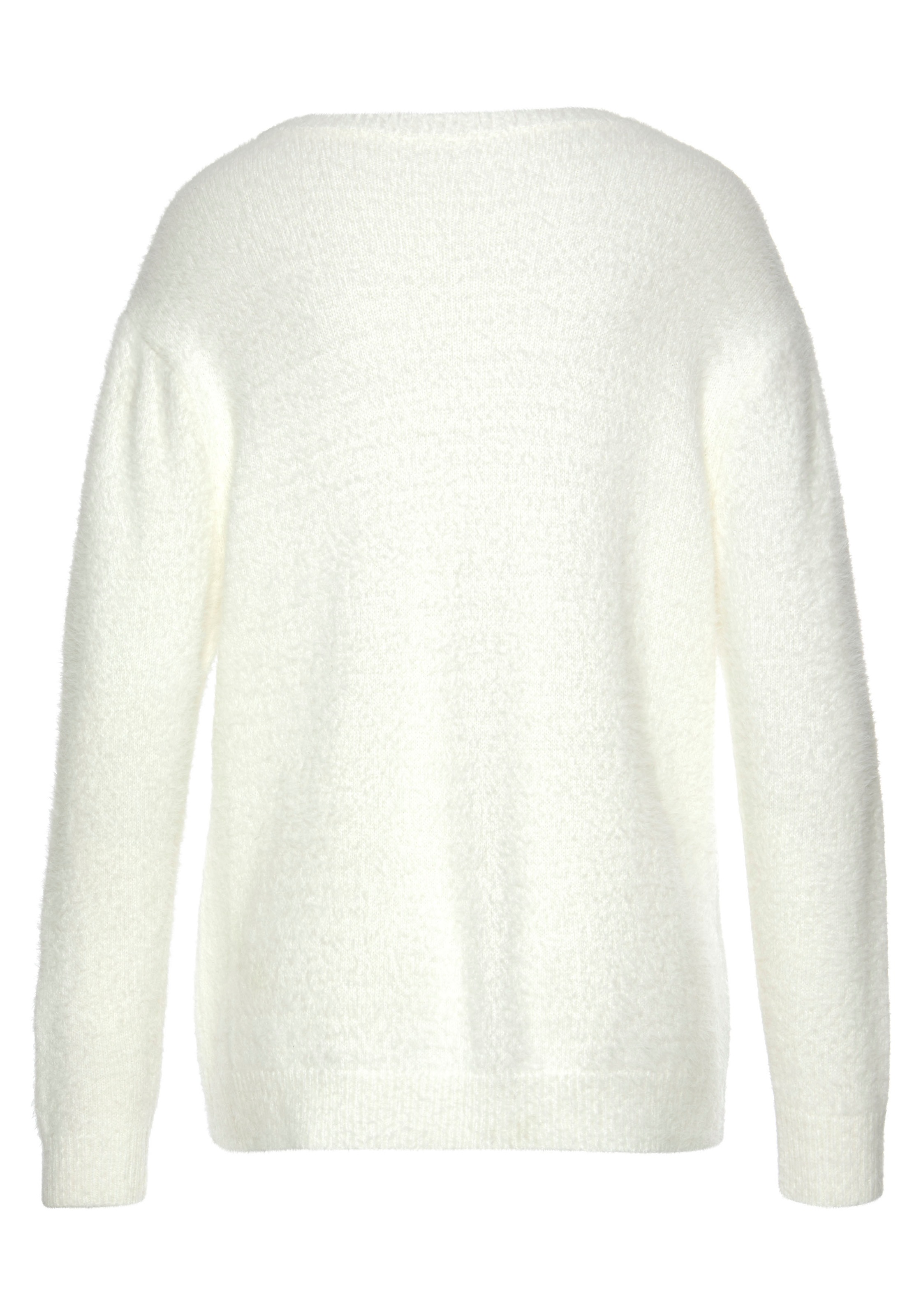 LASCANA Damen Rundhalspullover Strick Beige Gr. 36/38 3
