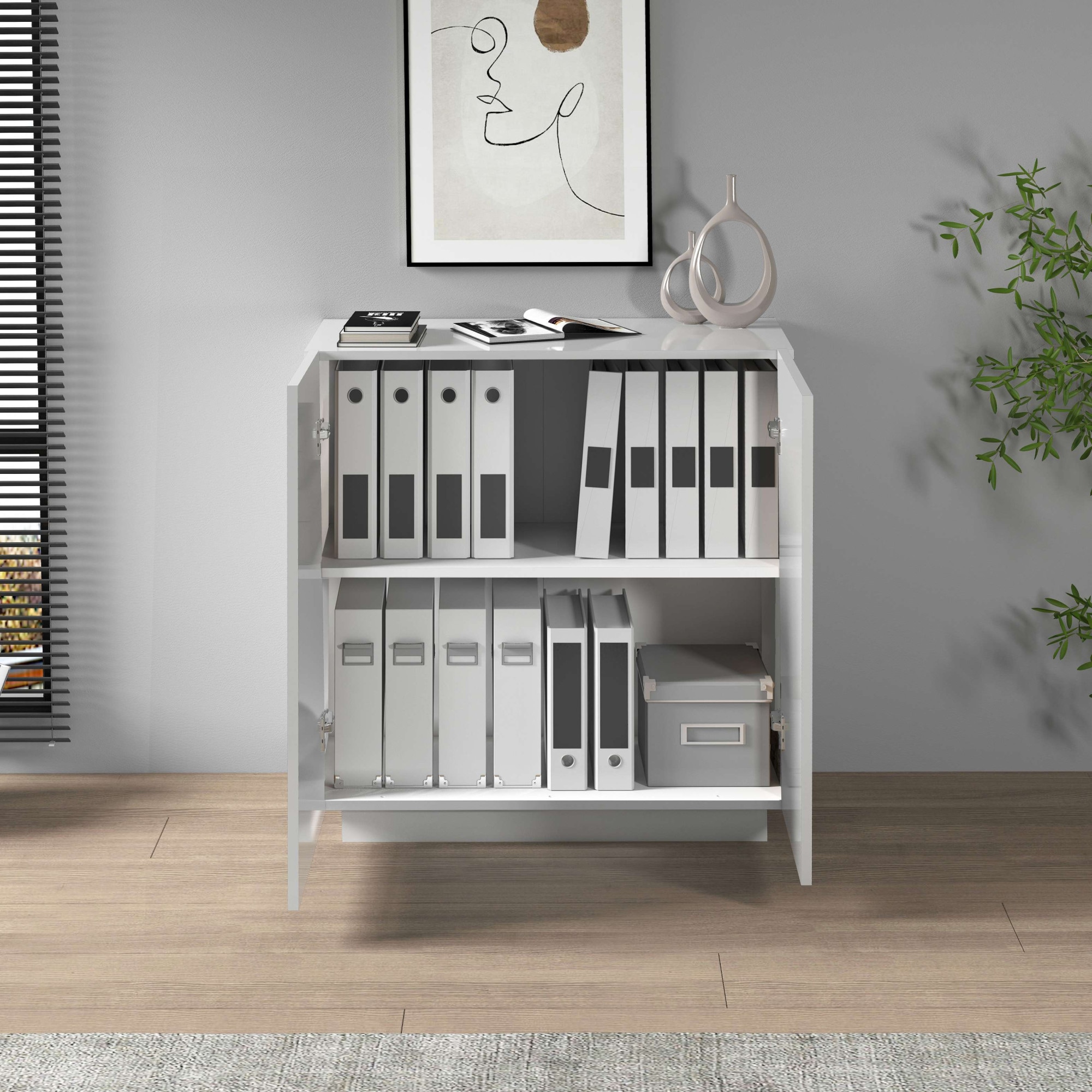 INOSIGN Aktenschrank »Vega, Mehrzweckschrank, Büroschrank, mit 2 Türen«, & verstellbaren Einlegeböden, Höhe 86 oder 166 cm, Made in Italy