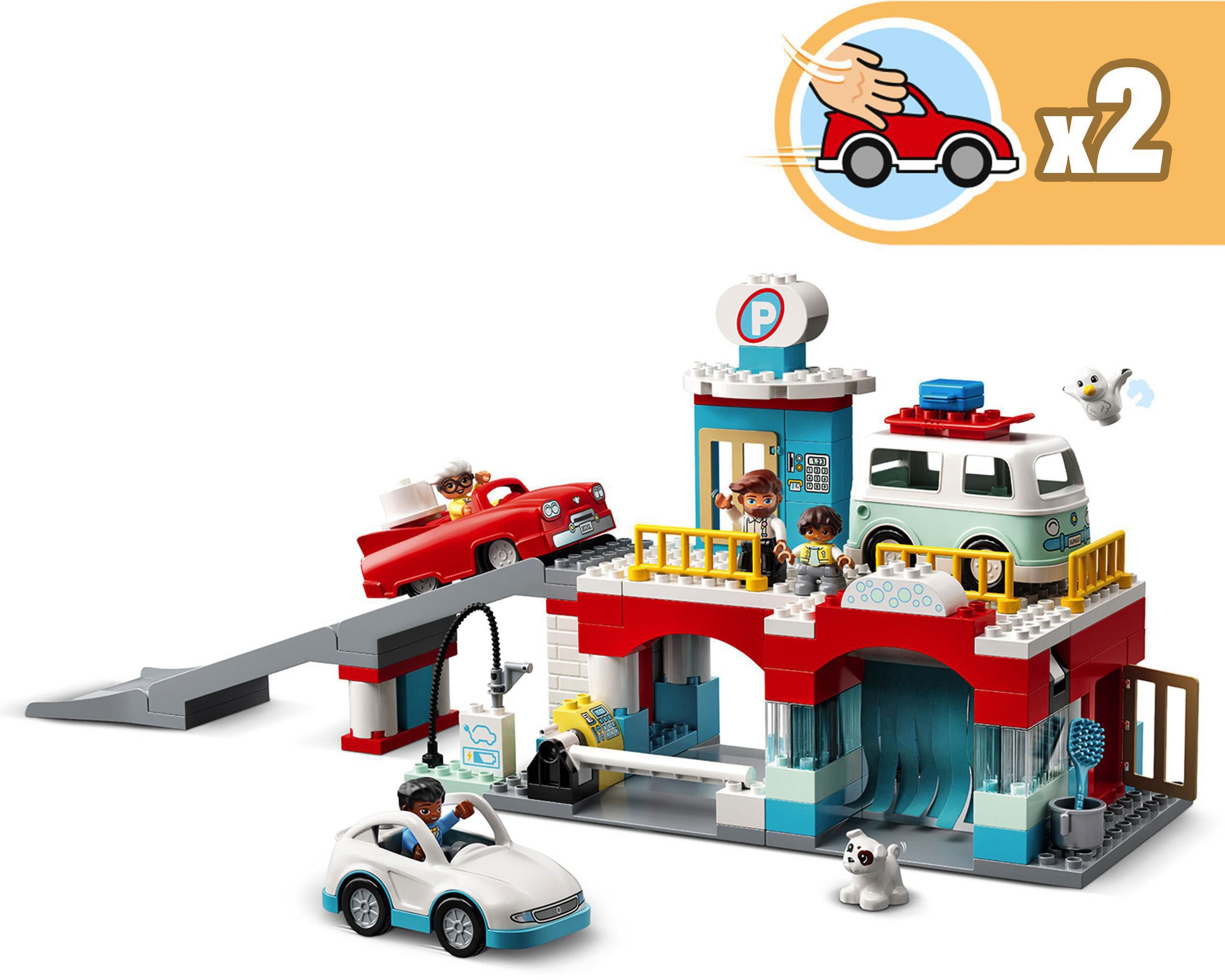 LEGO® Konstruktionsspielsteine »Parkhaus mit Autowaschanlage (10948), LEGO® DUPLO® Town«, (112 St.)