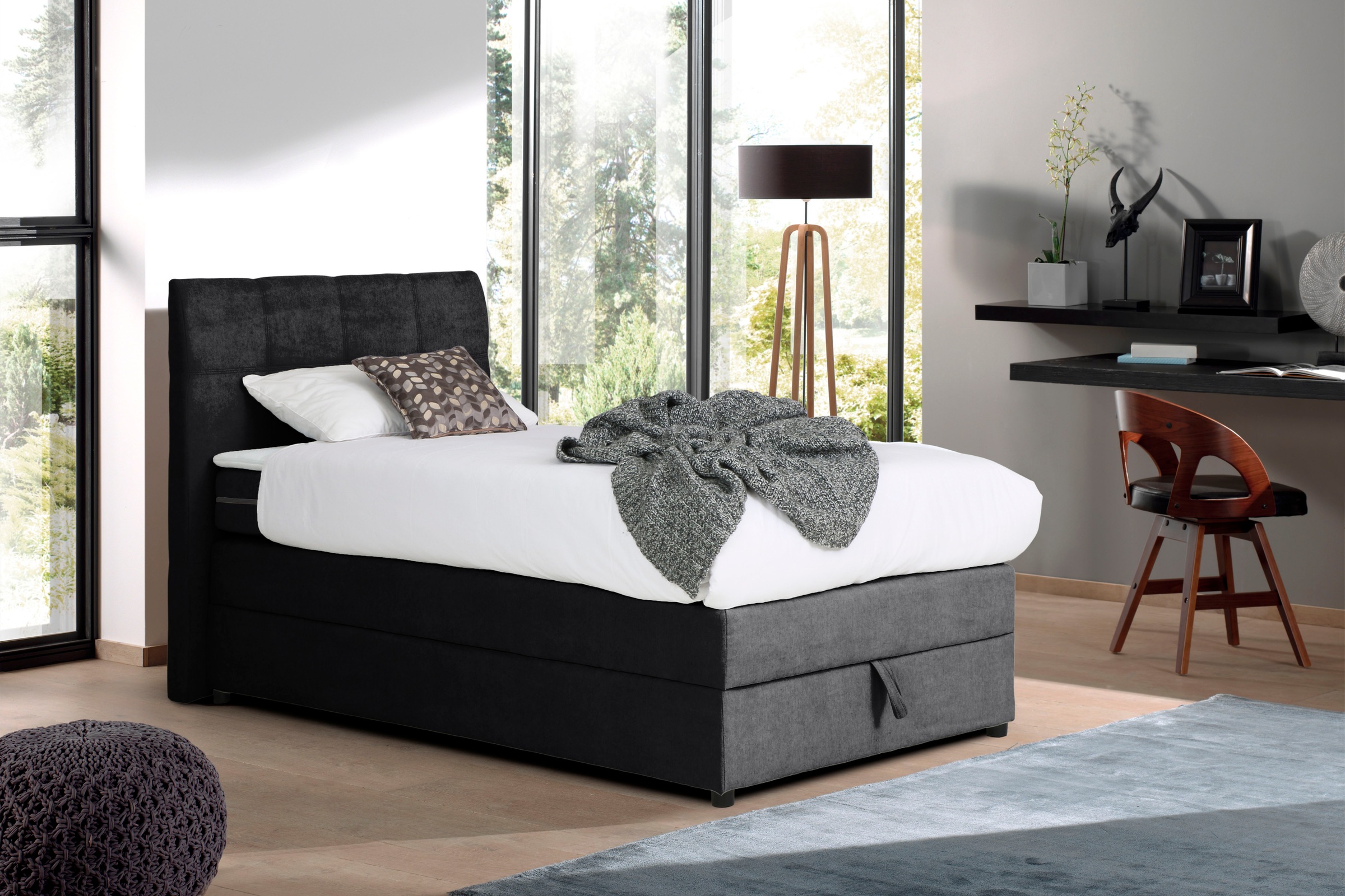 Home affaire Boxspringbett "Finja" besonders komfortable Liegehöhe, mit pra günstig online kaufen