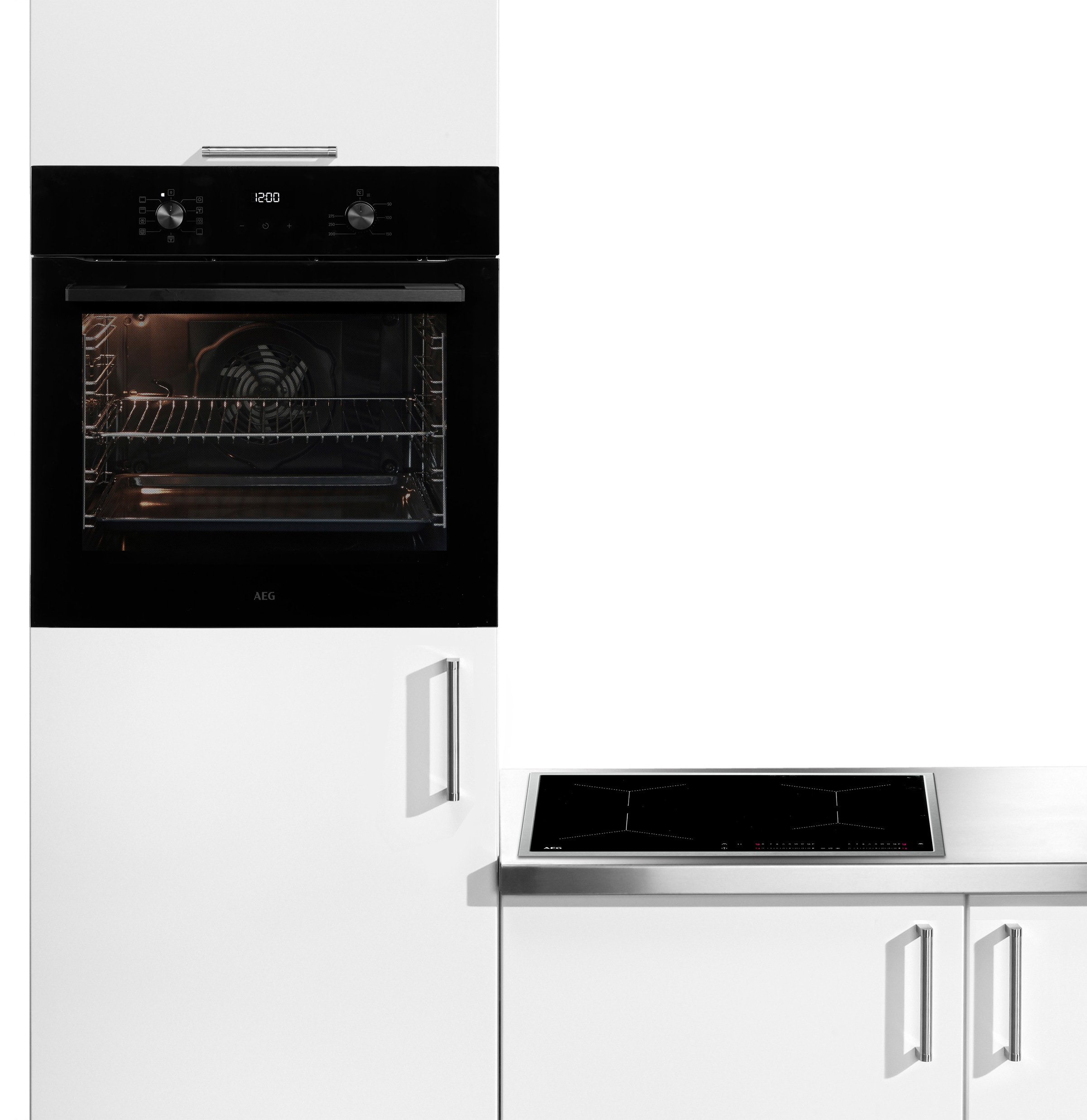 AEG Backofen-Set "TU5AB20WSK 949496367" Aqua Clean Heißluft: Gleichmäßiges Garen auf 3 Ebenen: ideal für Mehrblech‑Backen