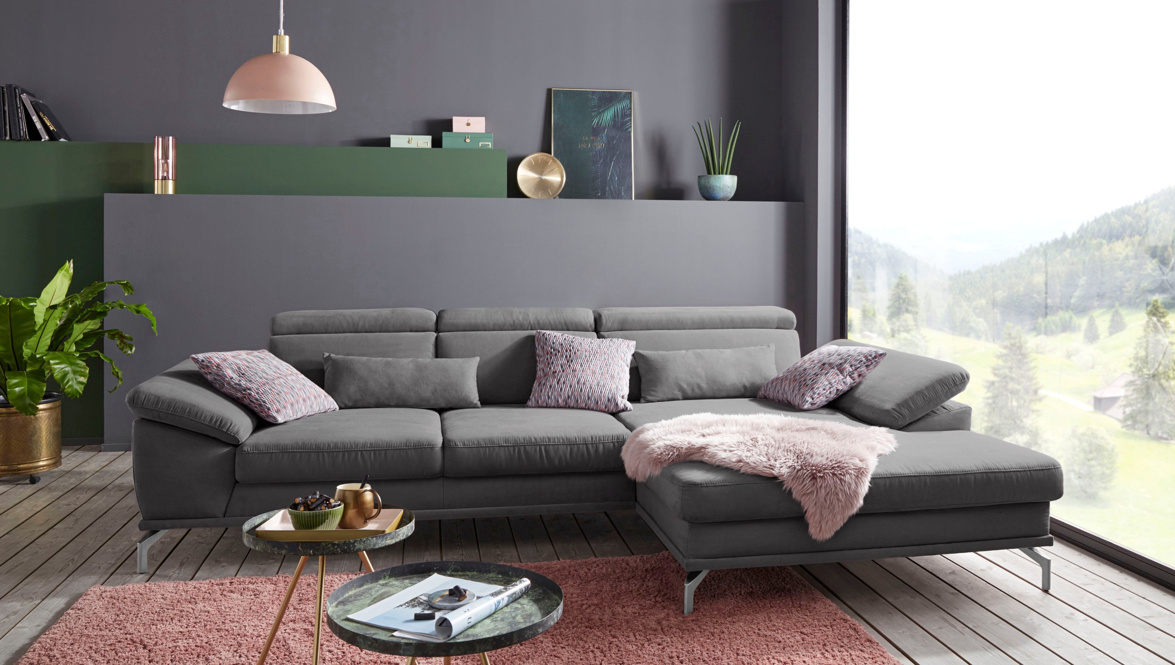 sit&more Ecksofa »Scorpio L-Form«, inklusive Sitztiefenverstellung, wahlweise mit Kopfverstellung