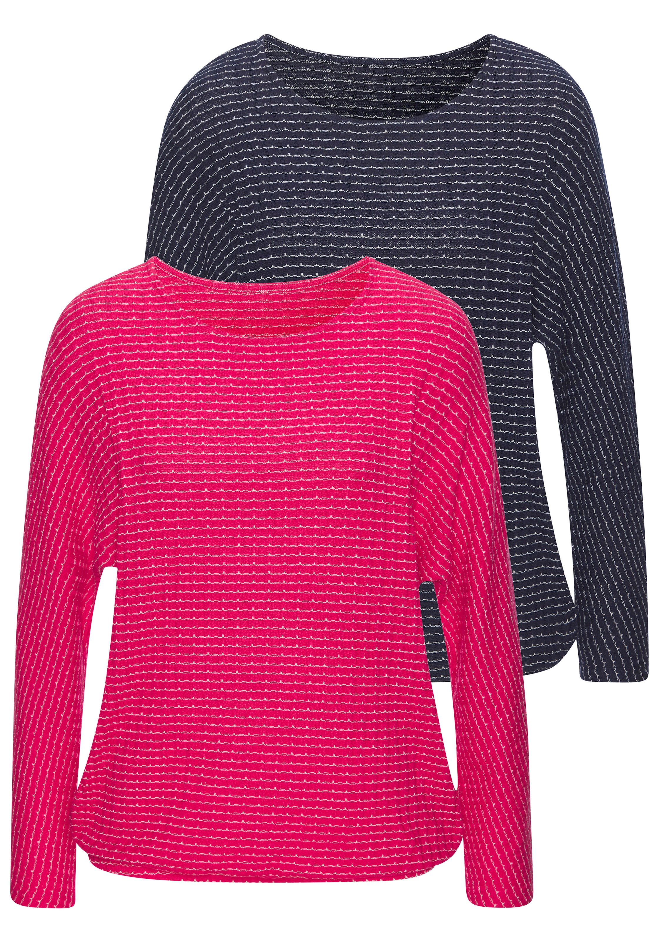 Vivance Langarmshirt "aus Strickqualität mit Viskose" Set, mit Gummizug im Bund