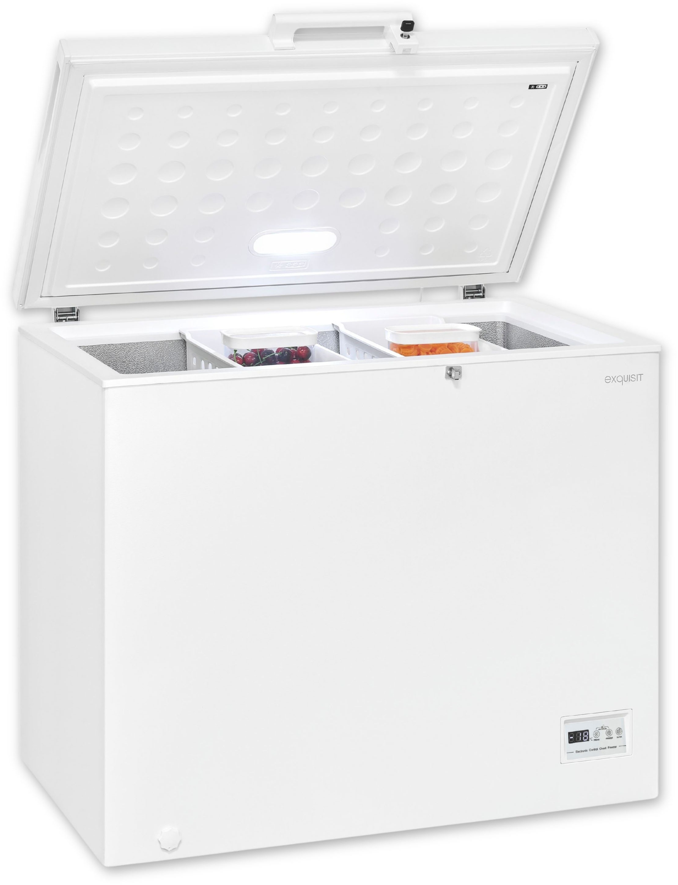 EXQUISIT Gefriertruhe "GT250-HE-040D", B/H/T: 95,5cm x 84,5cm x 61,5cmweiß, Gefriertruhen