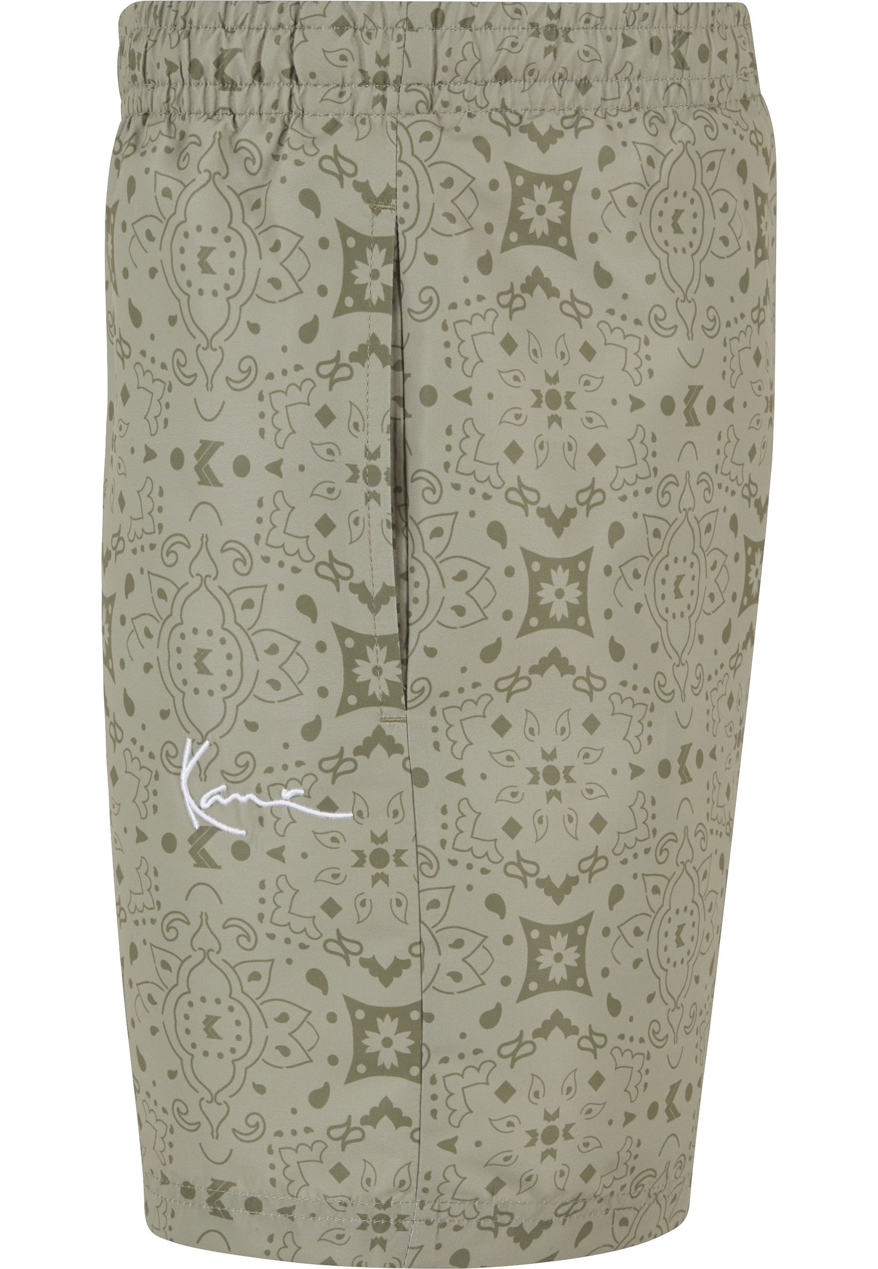 Badeshorts KARL KANI "Karl Kani Herren KM241-056-2 Signautre Paisley Swim Shorts", Herren, Gr. XXL, US-Größen, olive, 100% Polyester, Badehosen Badeshorts 3