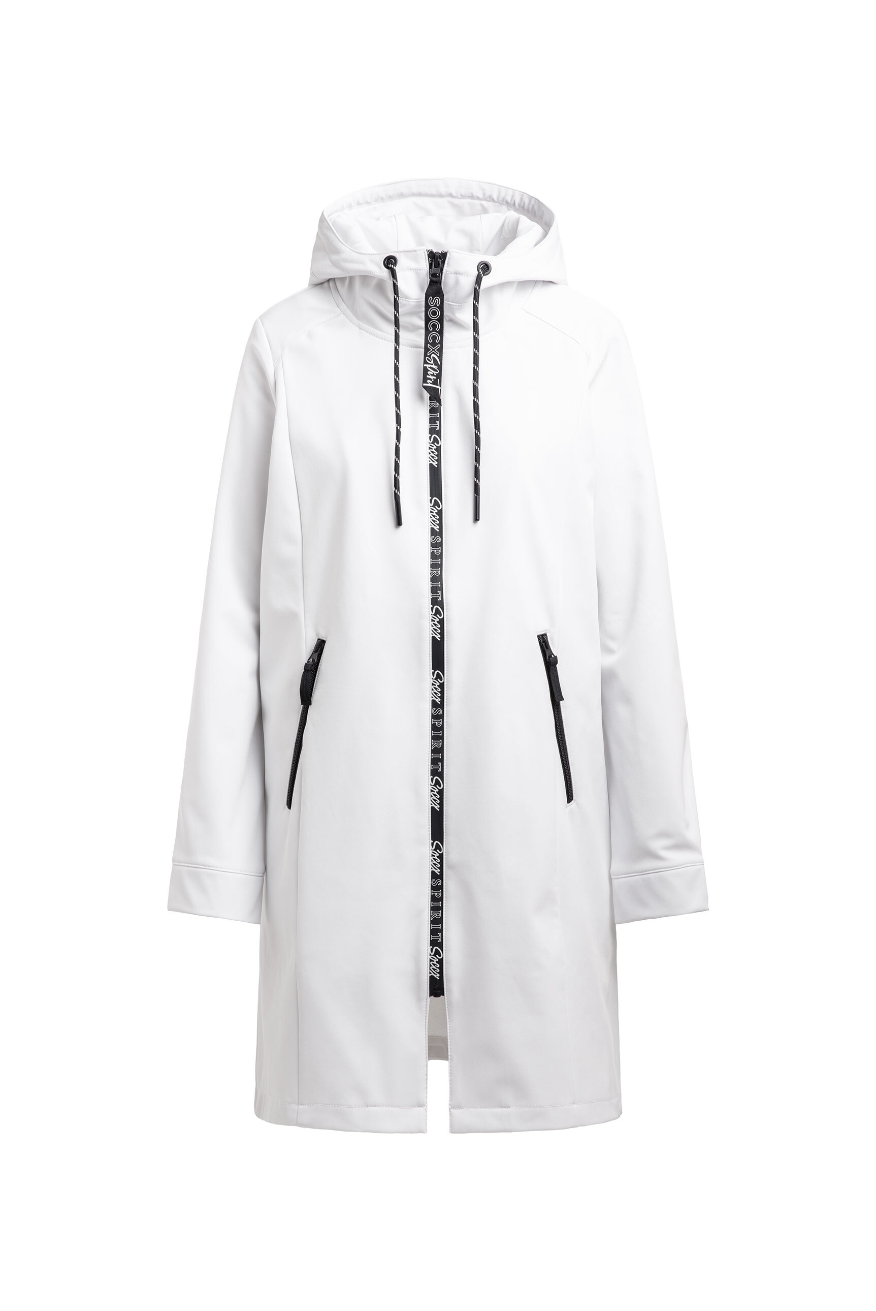 SOCCX Softshelljacke mit Kapuze mit seitlichen Reißverschlusstaschen