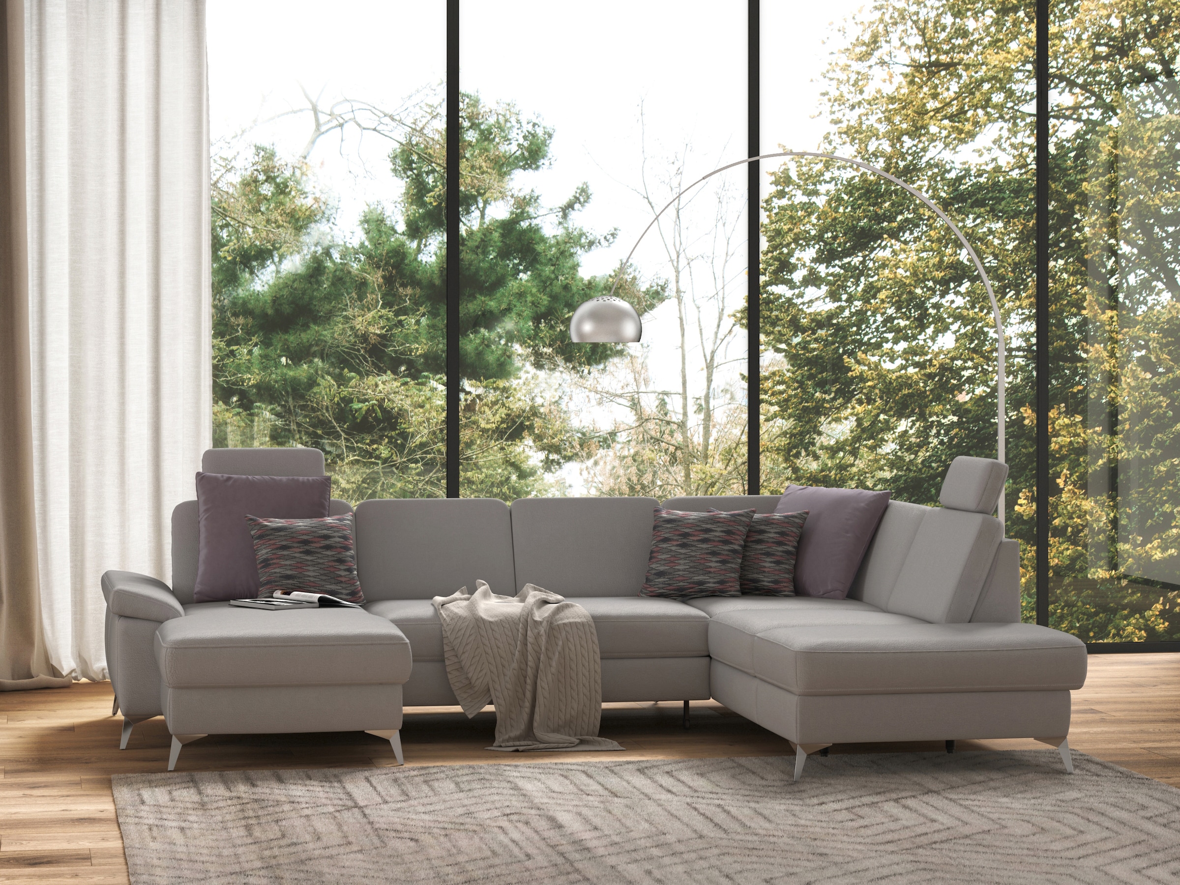 sit&more Wohnlandschaft "Padua U-Form", inklusive Sitztiefenverstellung, Ar günstig online kaufen