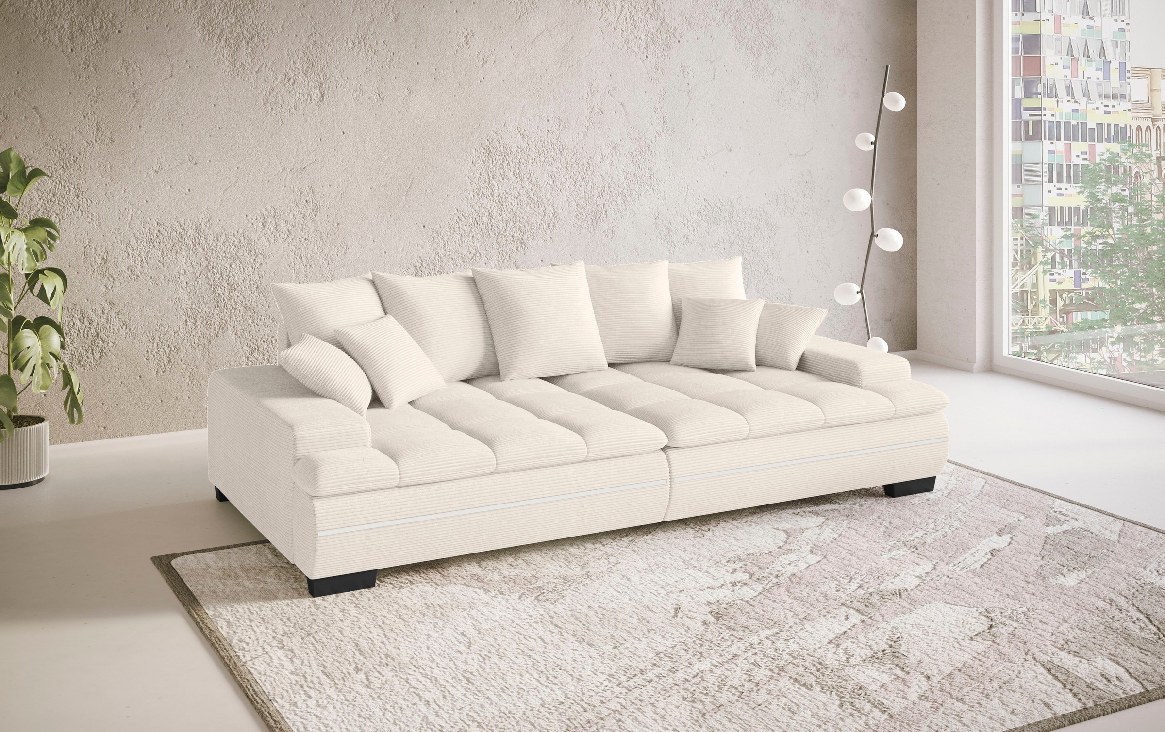 Mr. Couch Big-Sofa »Haiti II«, RGB-LED Beleuchtung, Kaltschaumpolsterung, bis 140 kg belastbar