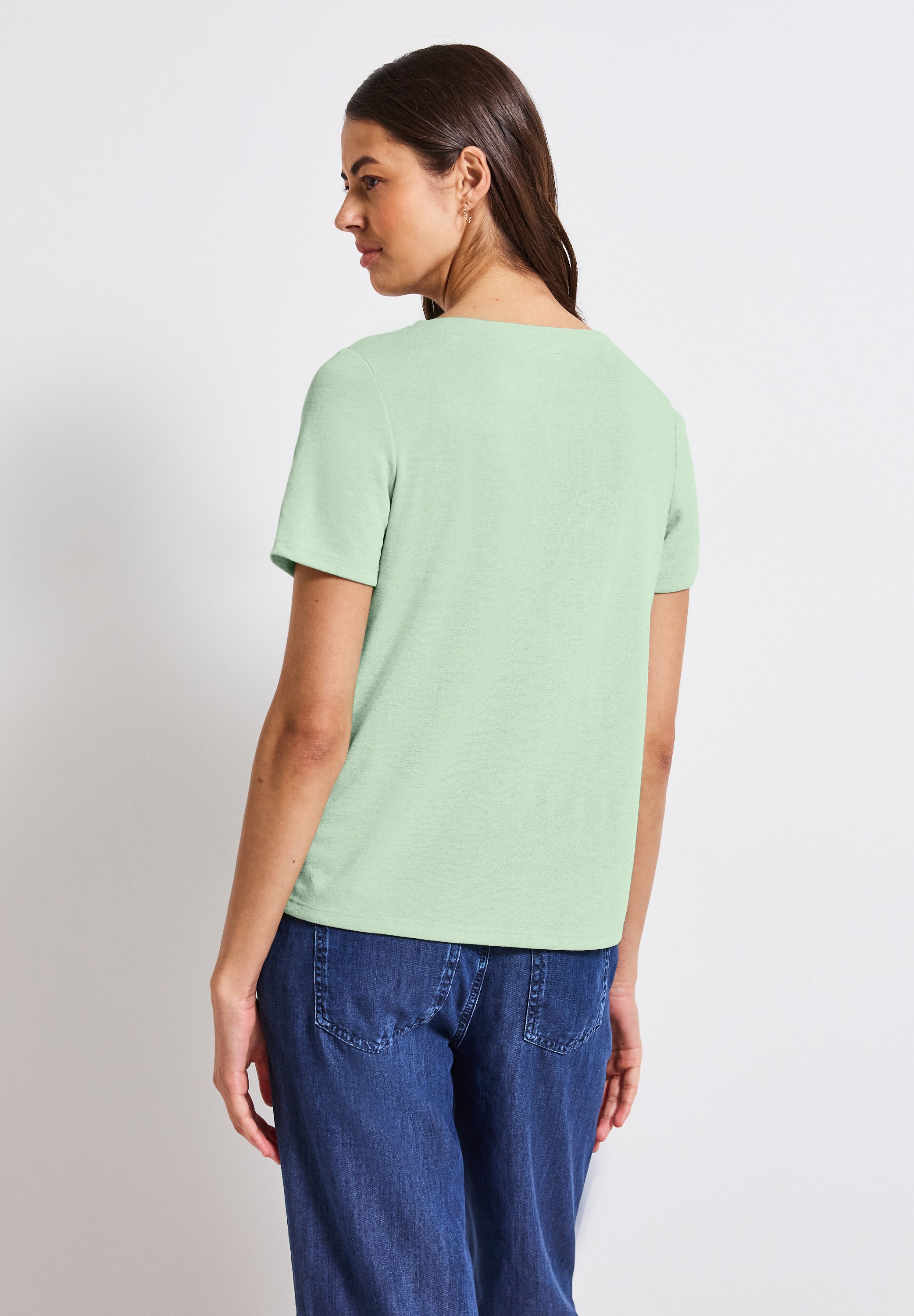 STREET ONE T-Shirt, aus elastischem Materialmix günstig online kaufen