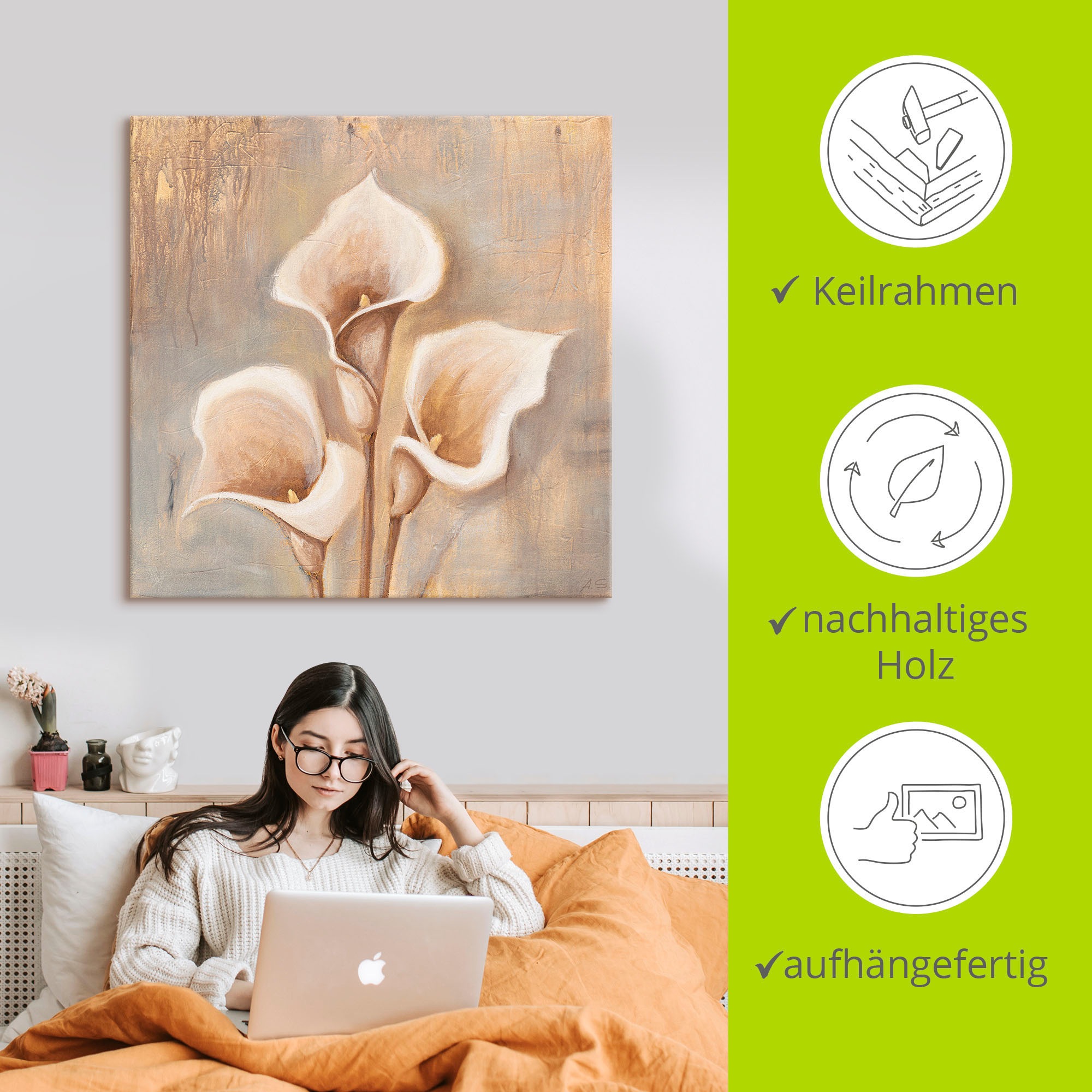 Artland Wandbild »Antike Blüten«, Blumen, (1 St.), als Alubild, Outdoorbild, Leinwandbild, Poster, Wandaufkleber