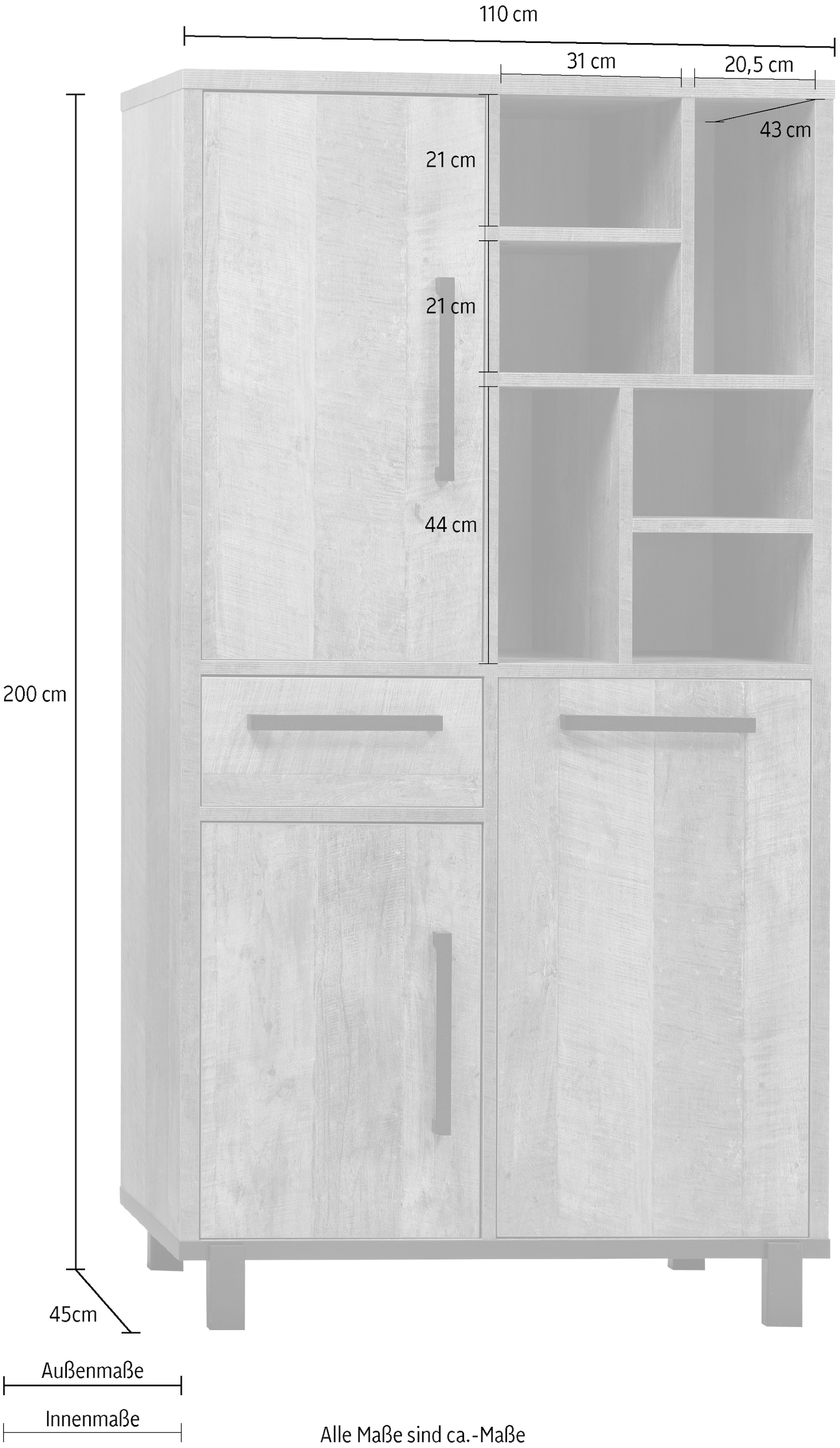 OMG Design Barschrank »Malaga«, mit Soft-Close, in 2 Größen