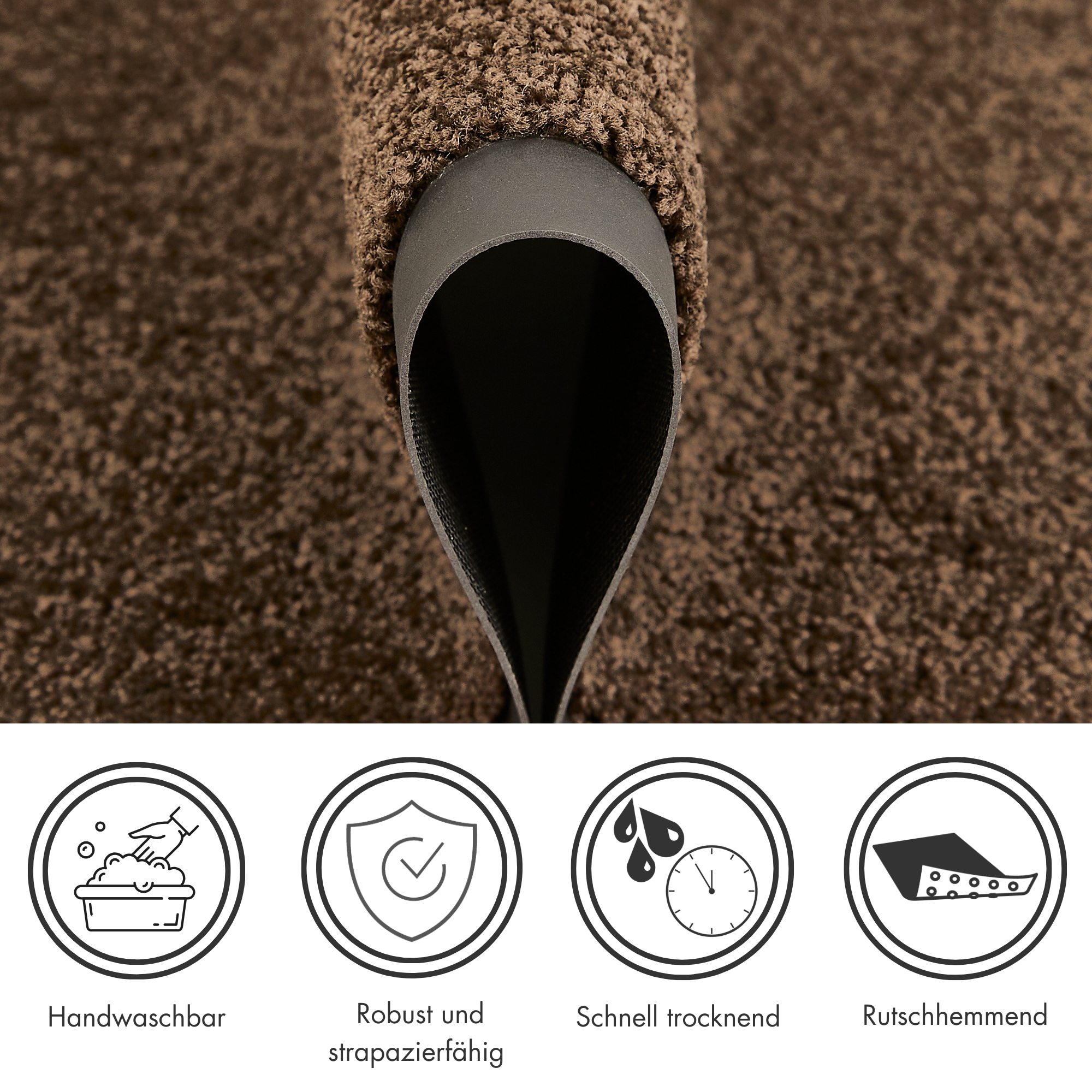 Andiamo Fußmatte »Verdi, Made in Netherlands«, rechteckig, 6 mm Höhe, Schmutzfangmatte, auch für überdachten Außenbereich geeignet, waschbar