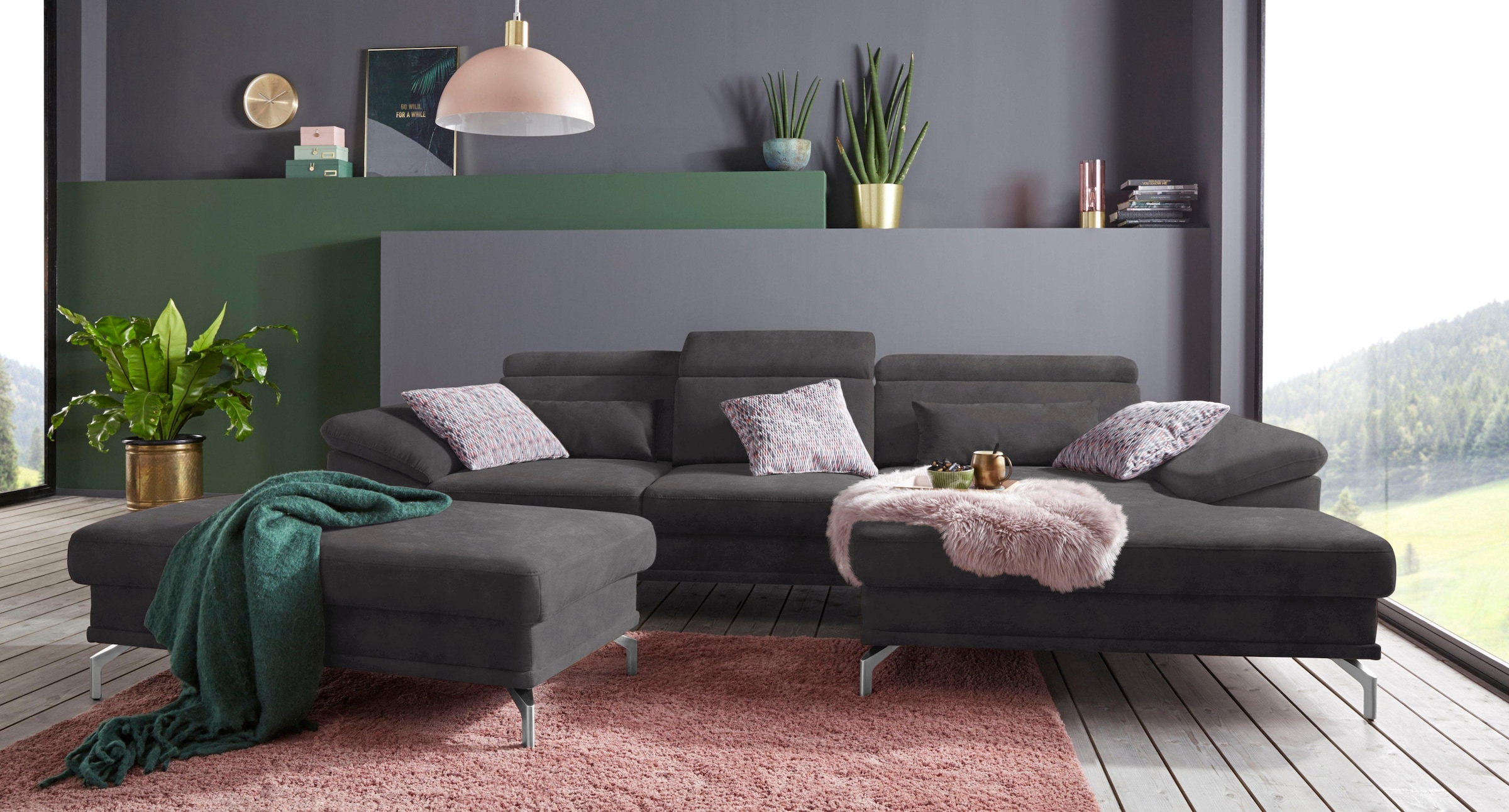sit&more Ecksofa »Scorpio L-Form«, inklusive Sitztiefenverstellung, wahlweise mit Kopfverstellung