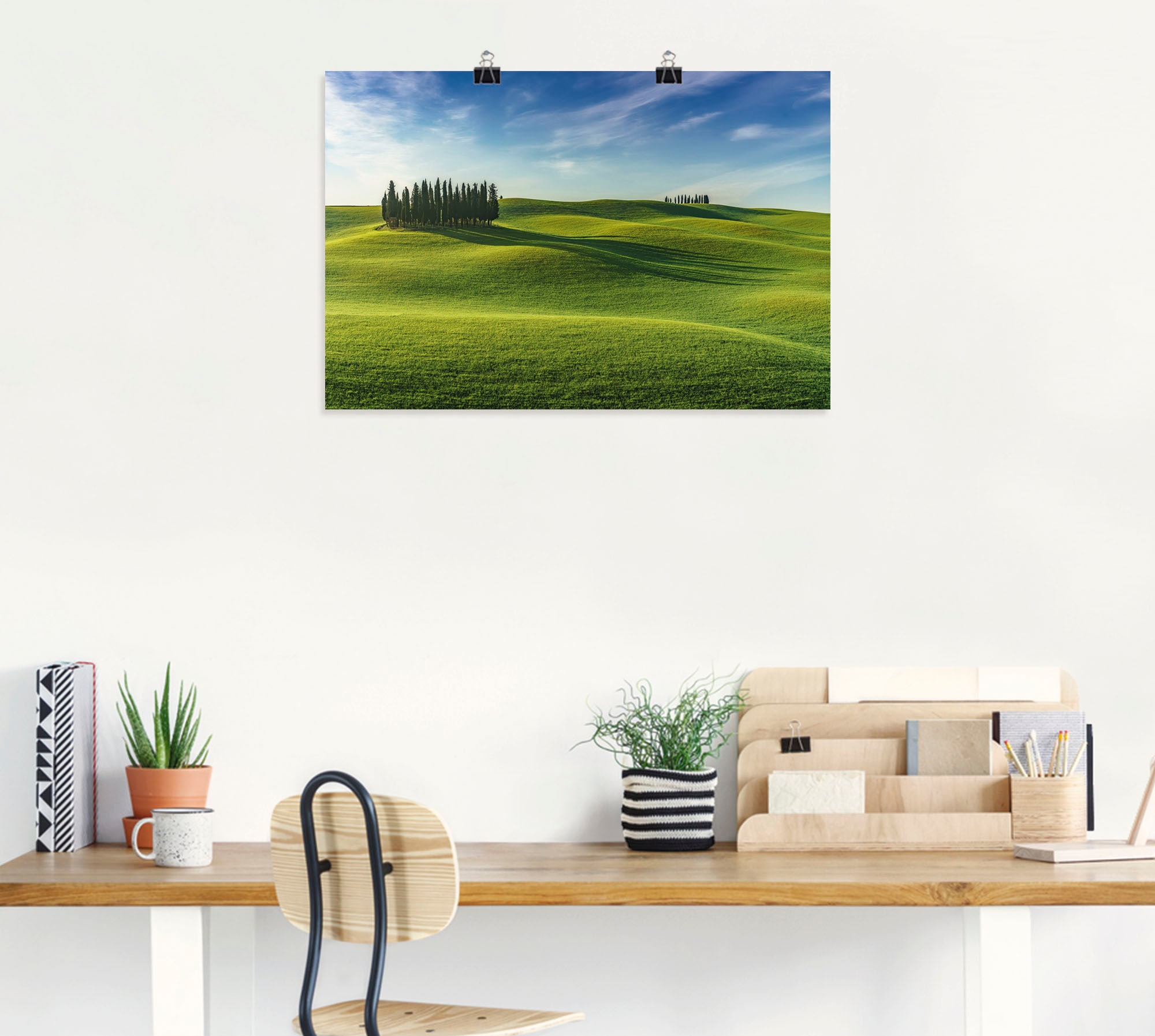 Artland Poster »Val d'Orcia Toskana Italien«, Wiesen & Baumbilder, (1 St.), als Alubild, Leinwandbild, Wandaufkleber oder Poster in versch. Größen