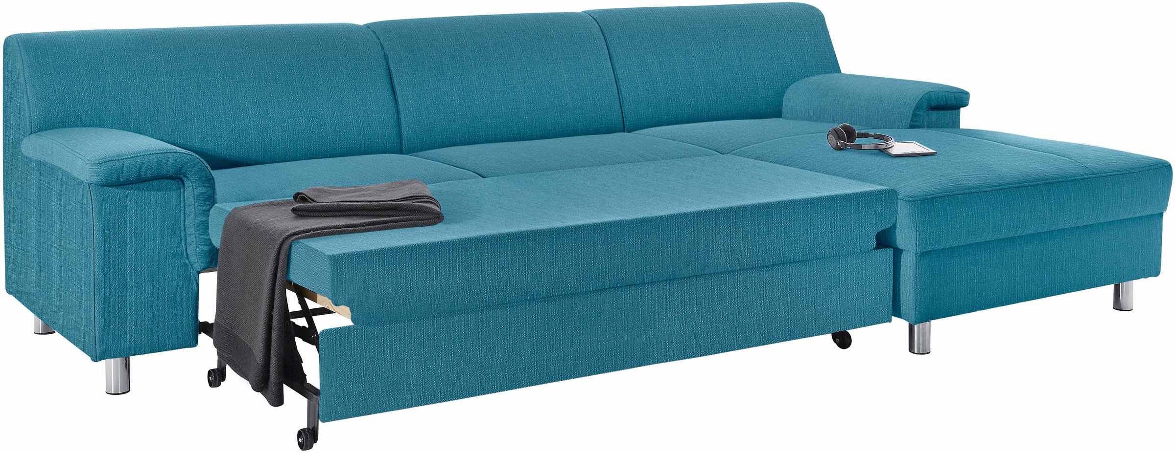 INOSIGN Ecksofa »Jamie, modern und elegant, Fußhöhe 9cm, L-Form,«, wahlweise mit Bettfunktion