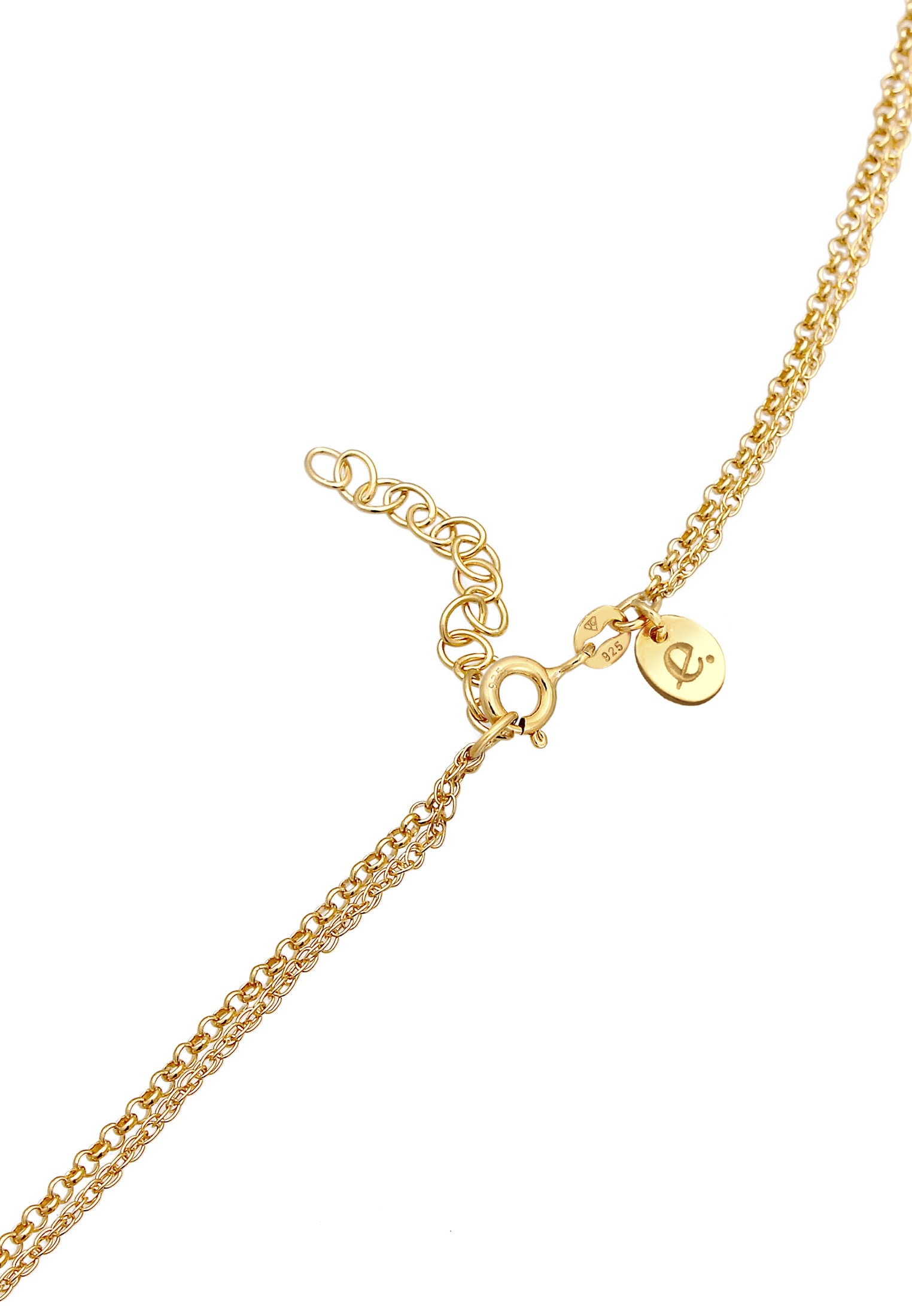 Elli Premium Choker »Halskette Layer Feder Labradorit Edelstein Boho 925 Silber«