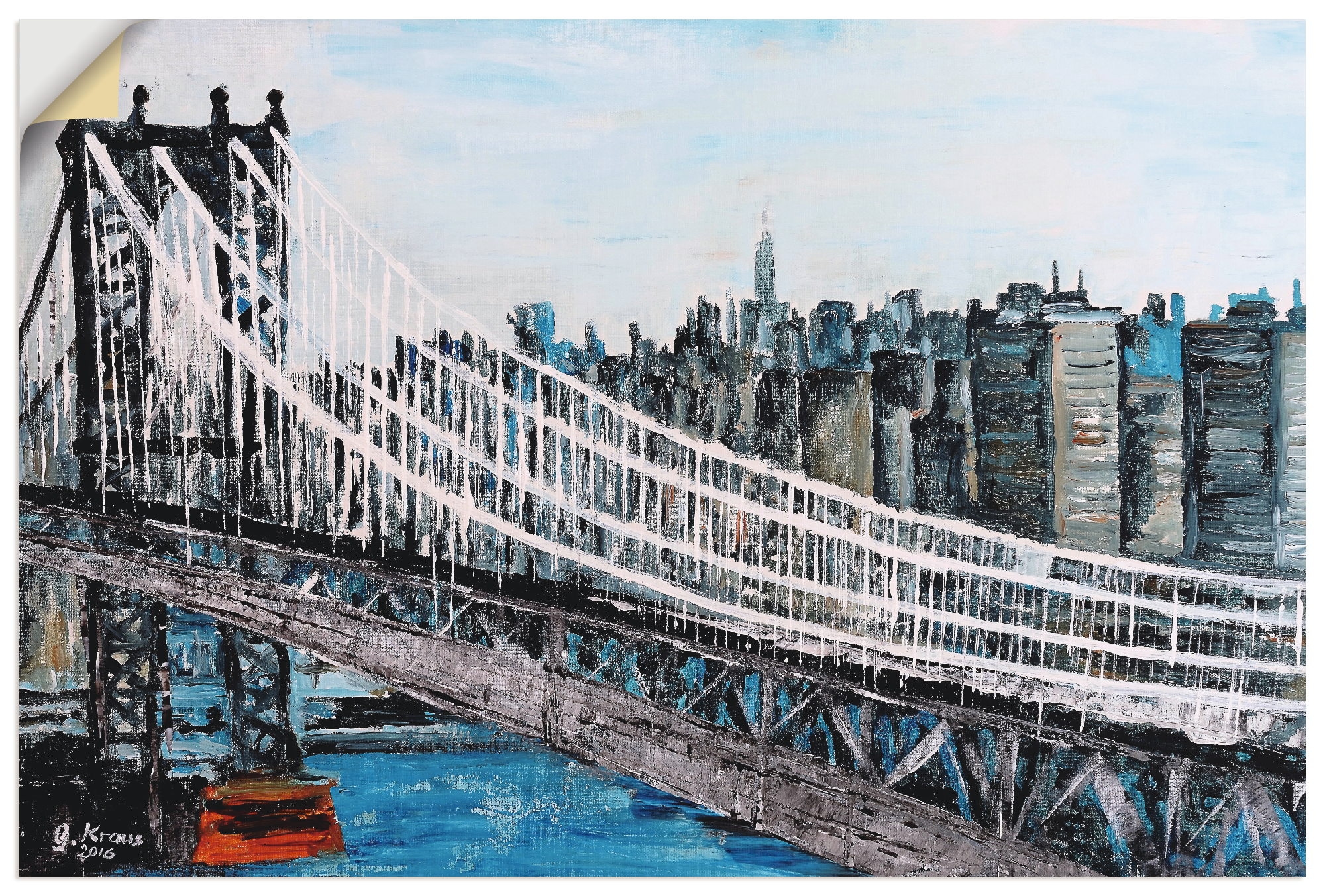 versch. Friday | Brooklyn Black Alubild, Wandaufkleber (1 St.), York Poster BAUR in Artland als Wandbild Bridge«, »New oder Leinwandbild, Größen Amerika,