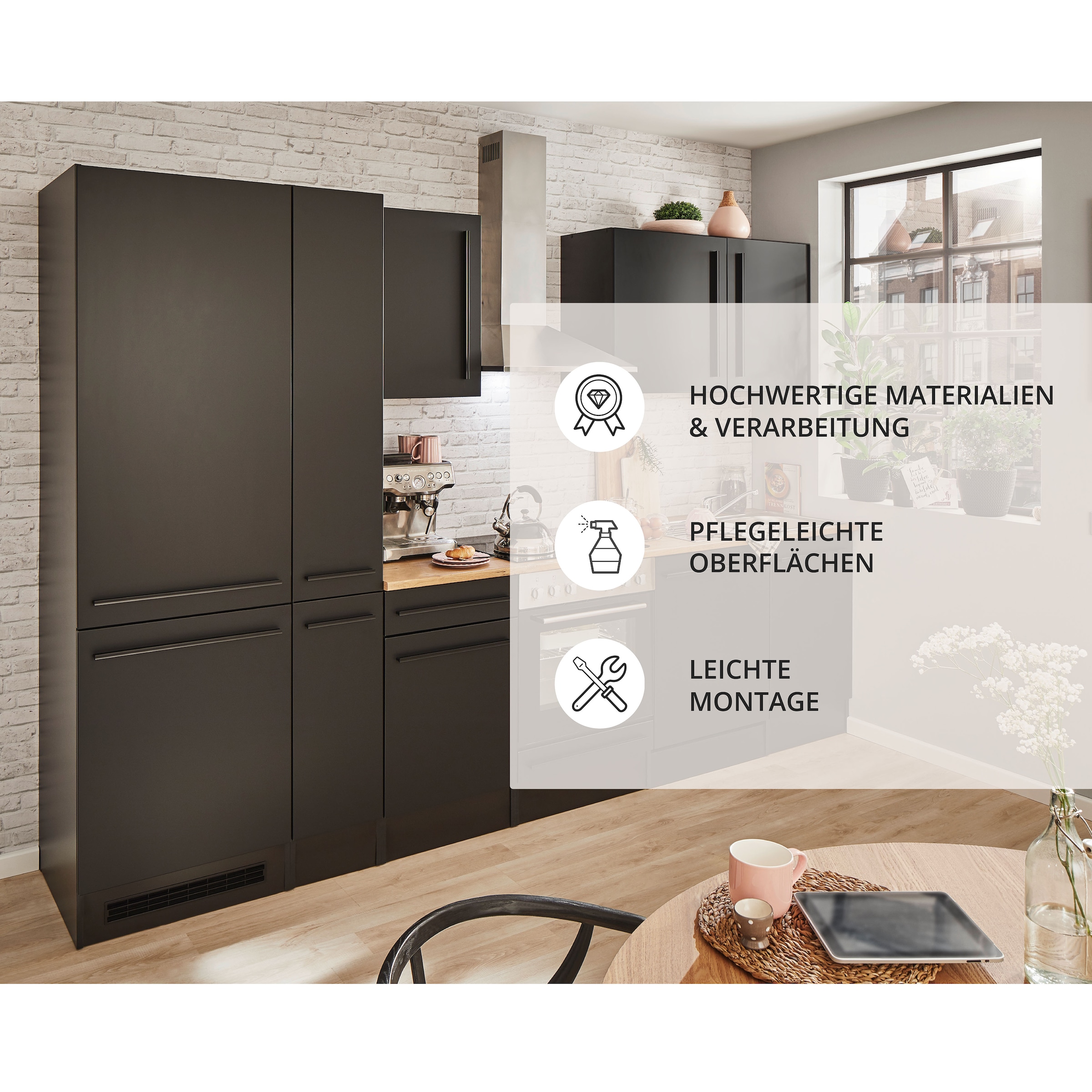 BASIC by Balculina Küchenzeile »Jazz« Breite 310 cm, wahlweise mit E-Geräten