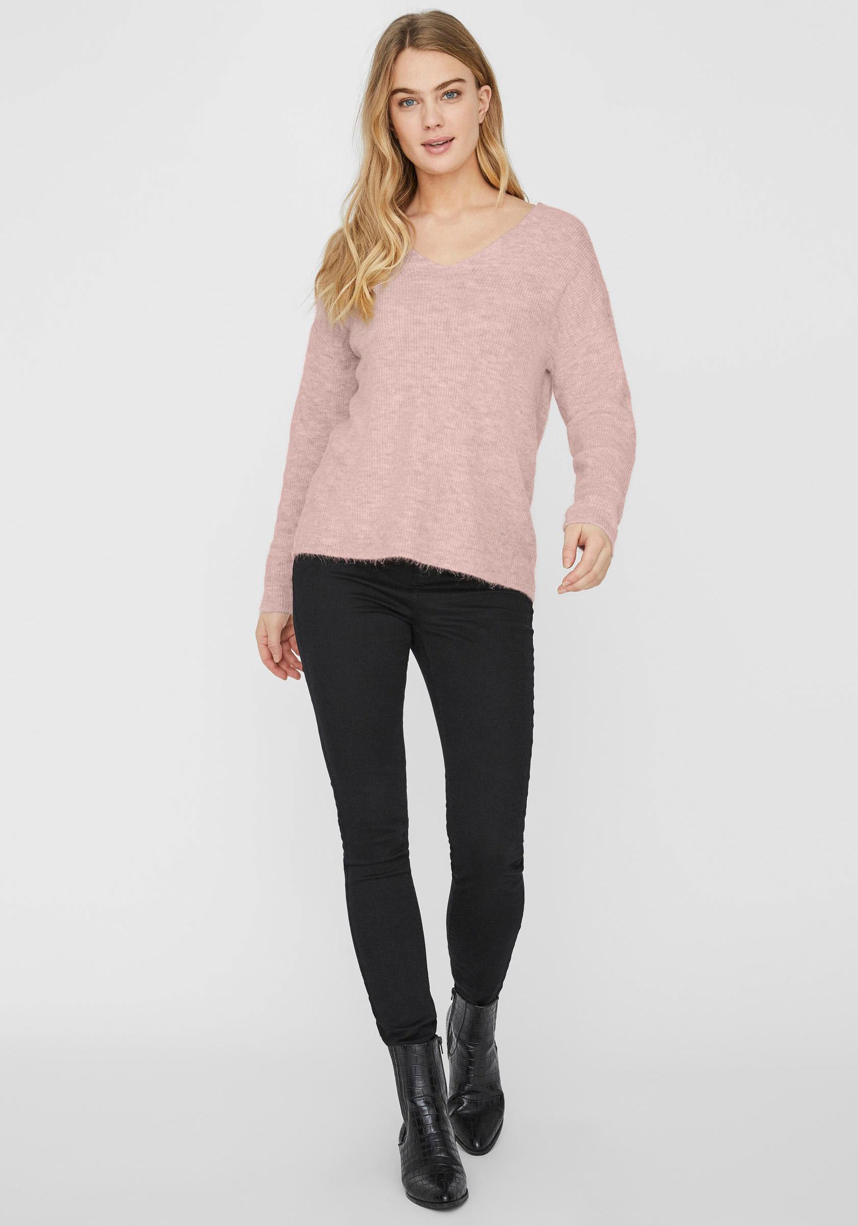 Thumbnail - Vero Moda "VMCREWLEFILE LS V-NECK BLOUSE NOOS"
