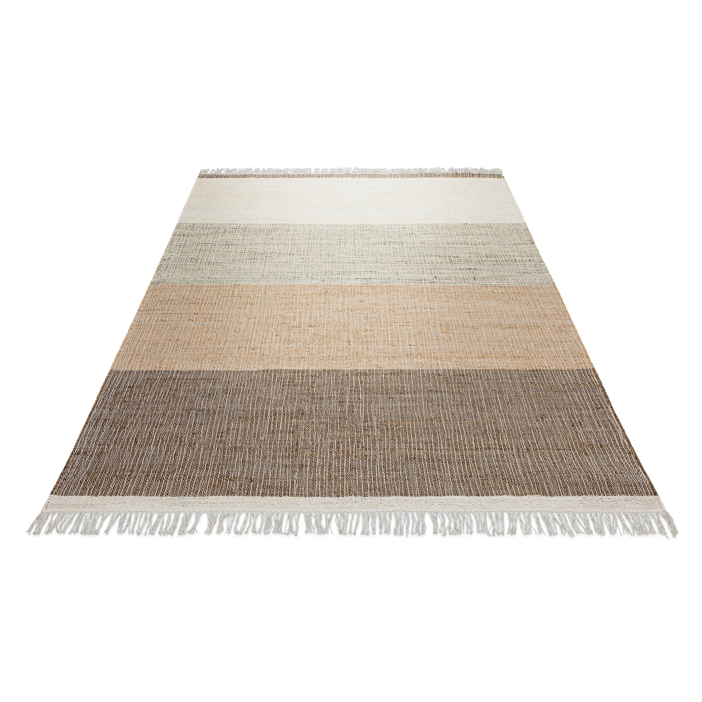 my home Teppich »Dallin«, rechteckig, 4 mm Höhe, 80% Jute, handgewebt, mit Fransen, Wohnzimmer, Naturfaser