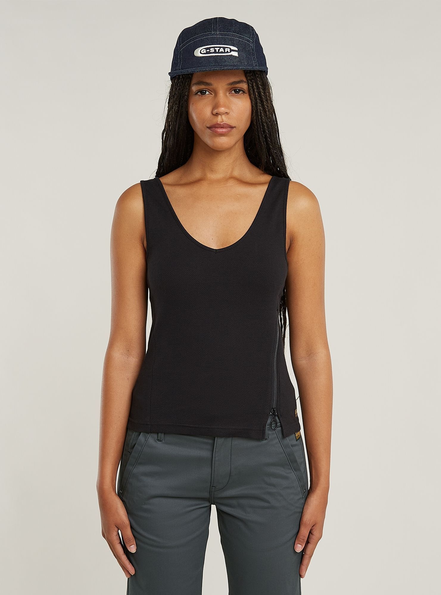 G-STAR T-Shirt "Asymmetrical Zip Slim Tanktop" günstig online kaufen