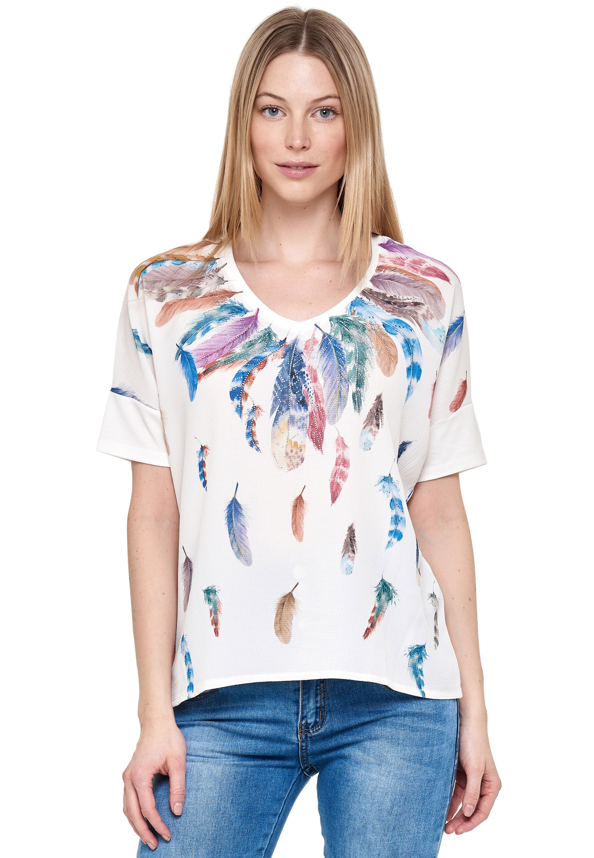 Decay T-Shirt, mit tollem Feder-Print