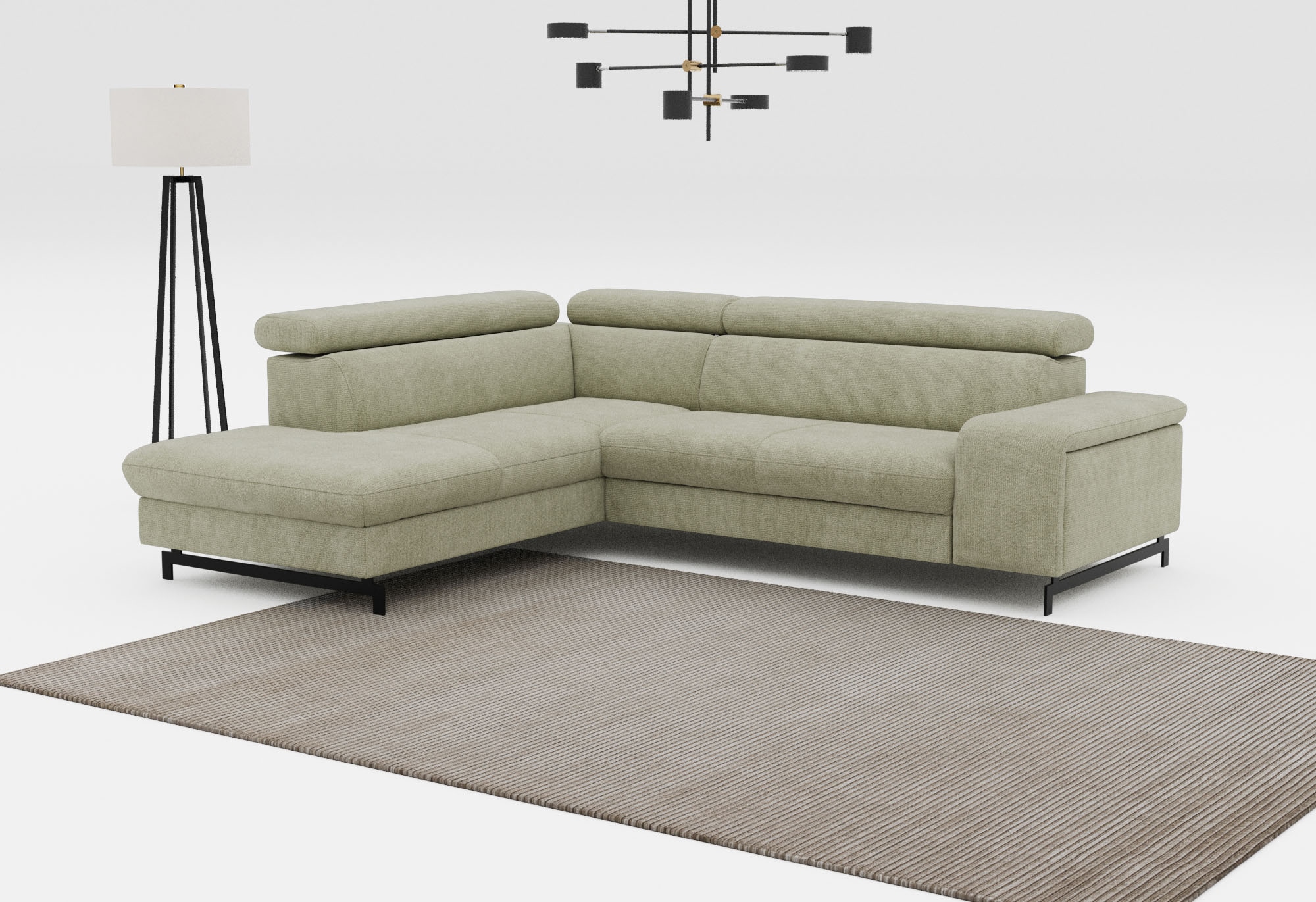 COTTA Ecksofa "Emma L-Form, B: 262 cm" mit Kopfteilverstellung, optional Schlaffunktion & Bettkasten