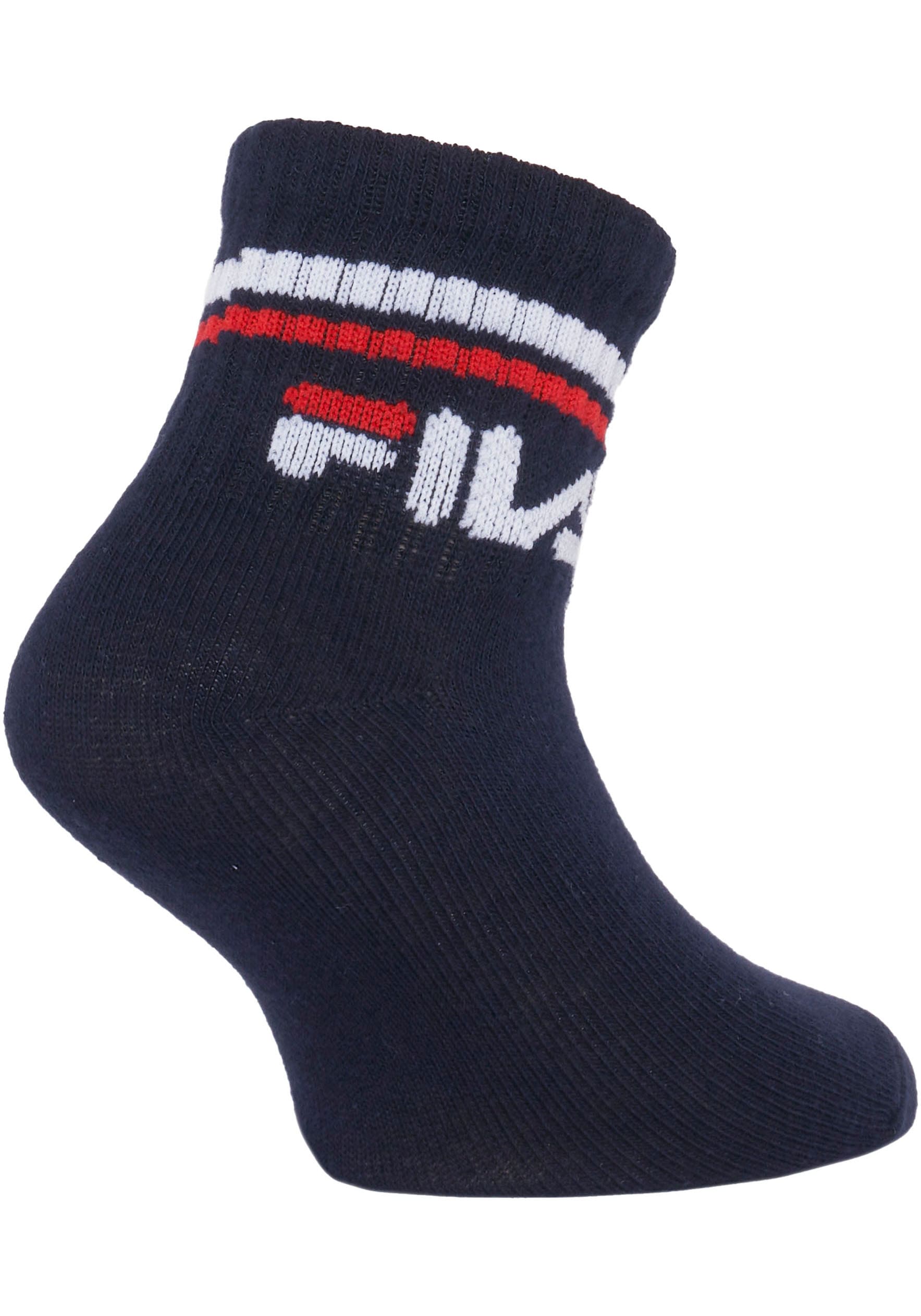 Fila Kurzsocken »JUNIOR UNISEX QUARTER PLAIN SOCKS«, (6 Paar), mit eingestricktem Logo im Bündchen, Kindersocken