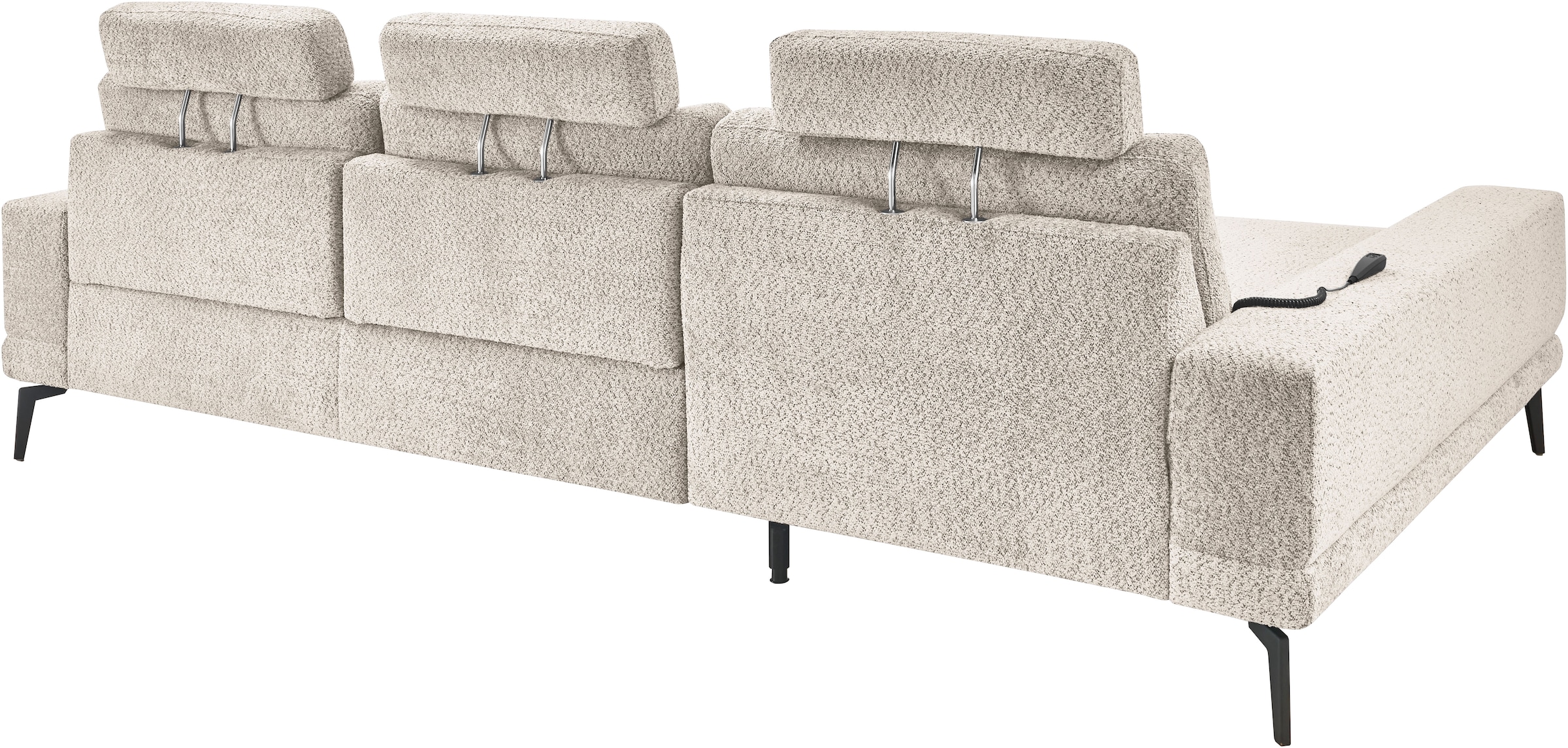 set one by Musterring Ecksofa »SO 3600, inkl motor. Sitztiefenverstellung, Kopfstützen, Nierenkissen«, Sitzhöhe 44 cm, Kaltschaum, Breite 293 x Tiefe 180 cm, Kama sand