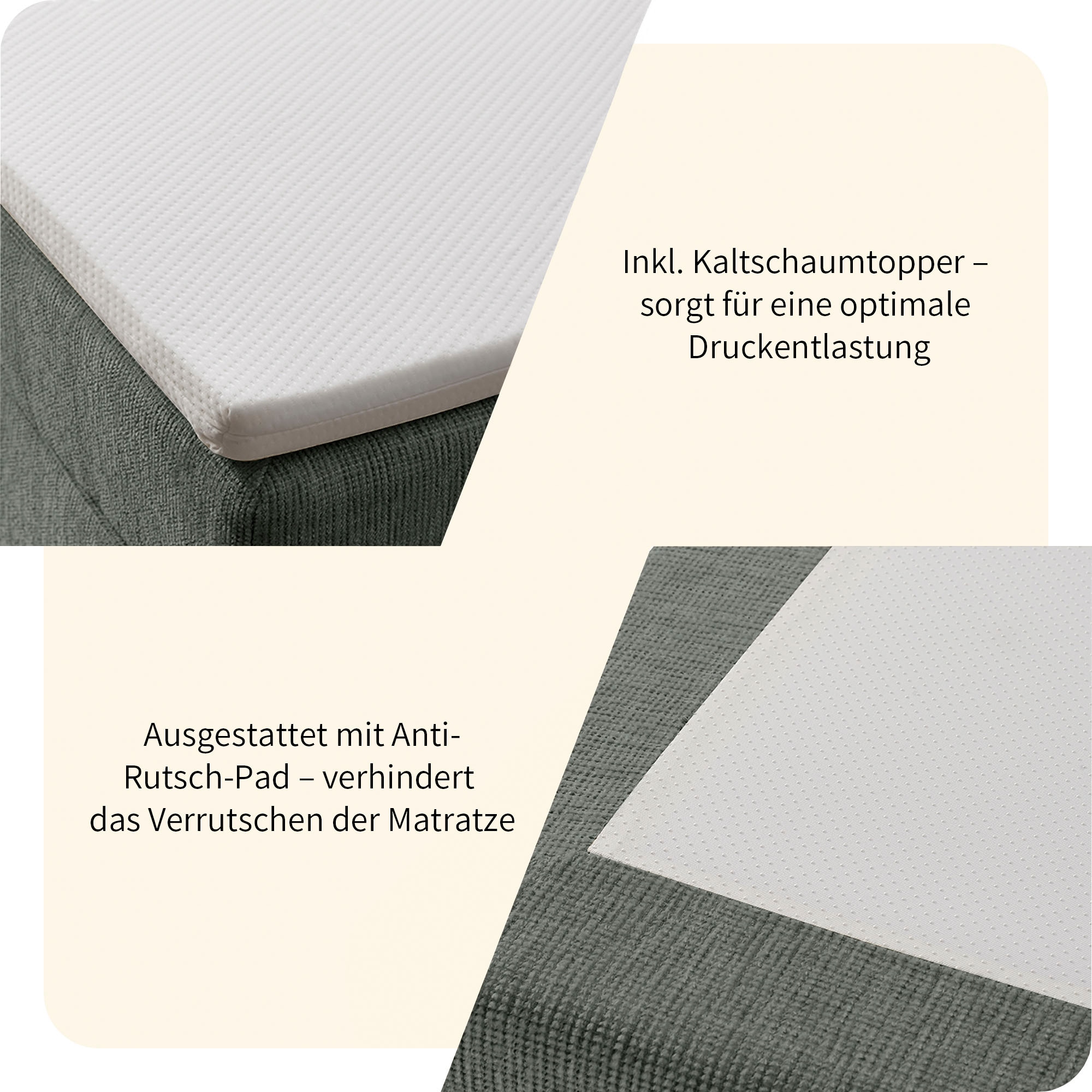 OTTO home Boxbett »Likely inkl. Bettkasten, Liegefläche 180x200 cm, in Boxspring-Optik« inkl. Topper & Aufbauvideo, erhältlich in verschiedenen Farben