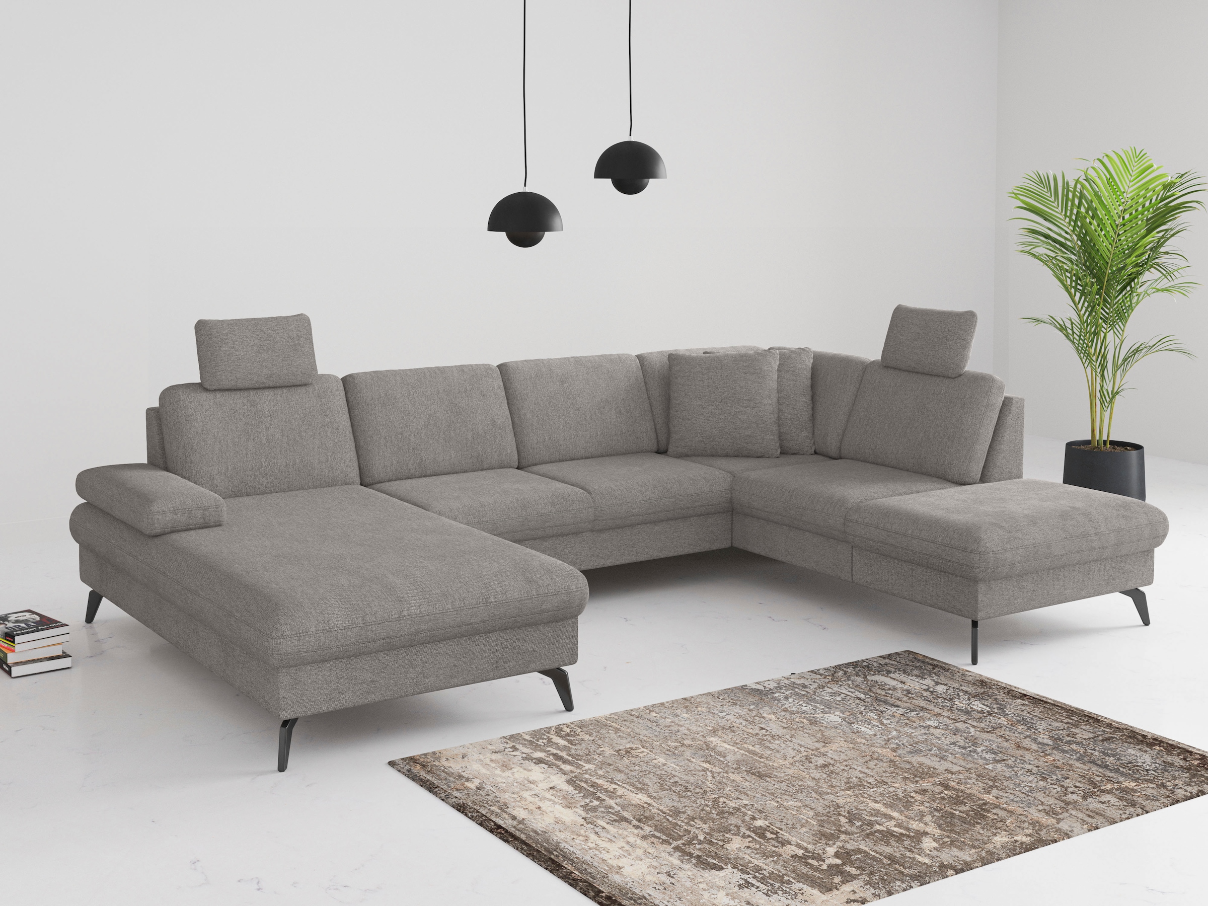 sit&more Wohnlandschaft »Morris Jubi U-Form«, inkl. Armteilfunktion und 1 Zierkissen, wahlweise mit Bettfunktion