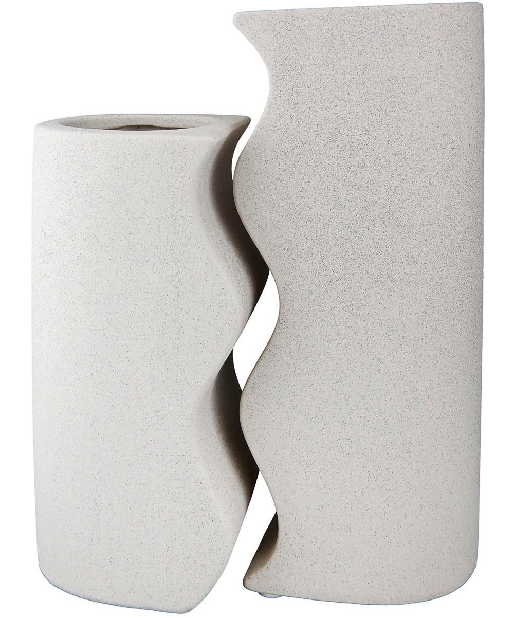 GILDE Tischvase »Deko Vase Onda, aus Keramik, Höhe ca. 25,5 cm«, (Set, 2 St.), wasserdicht
