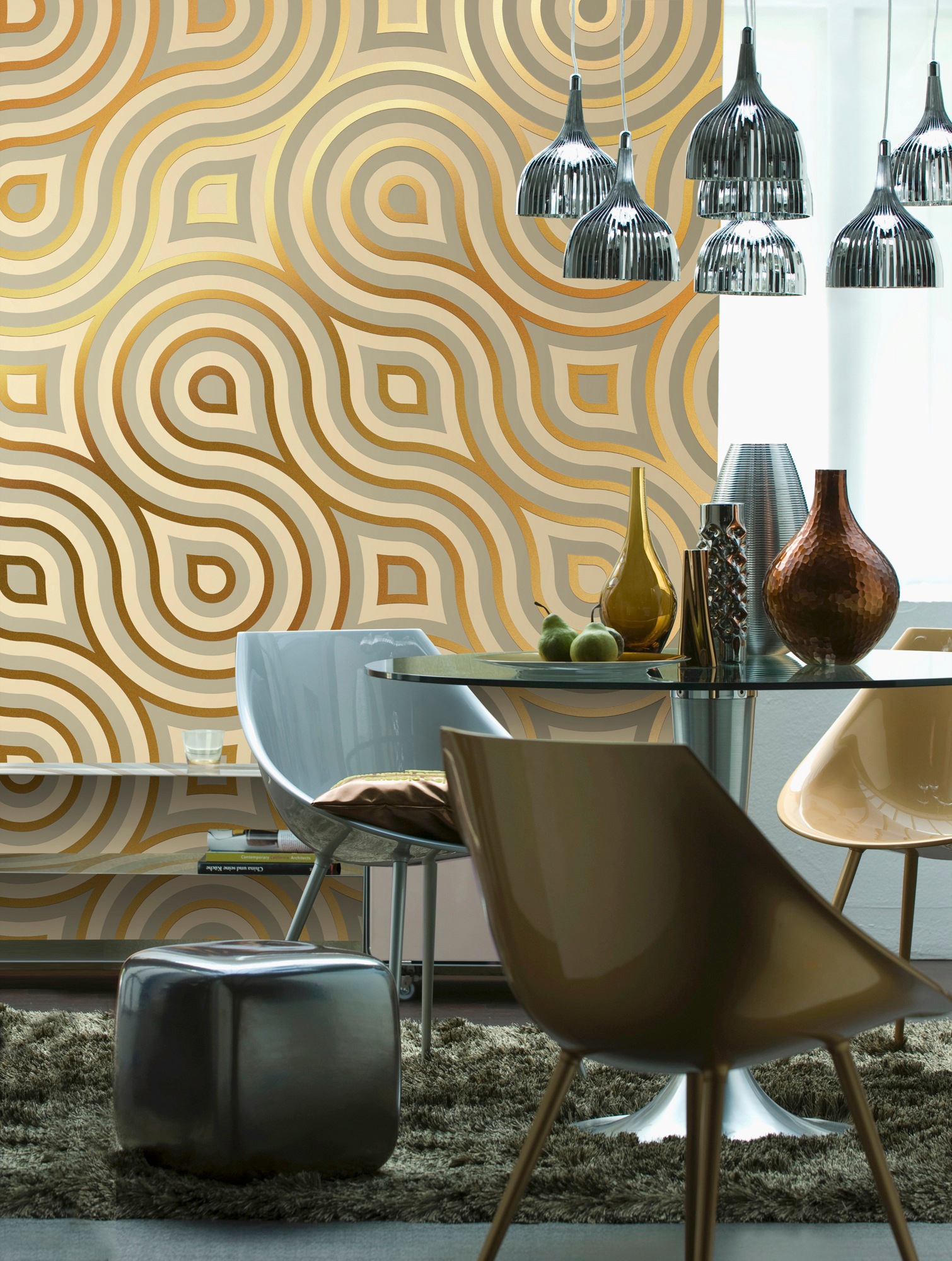 Komar Fototapete "Meander - Größe 368 x 254 cm" bedruckt glatt Wohnzimmer, Schlafzimmer