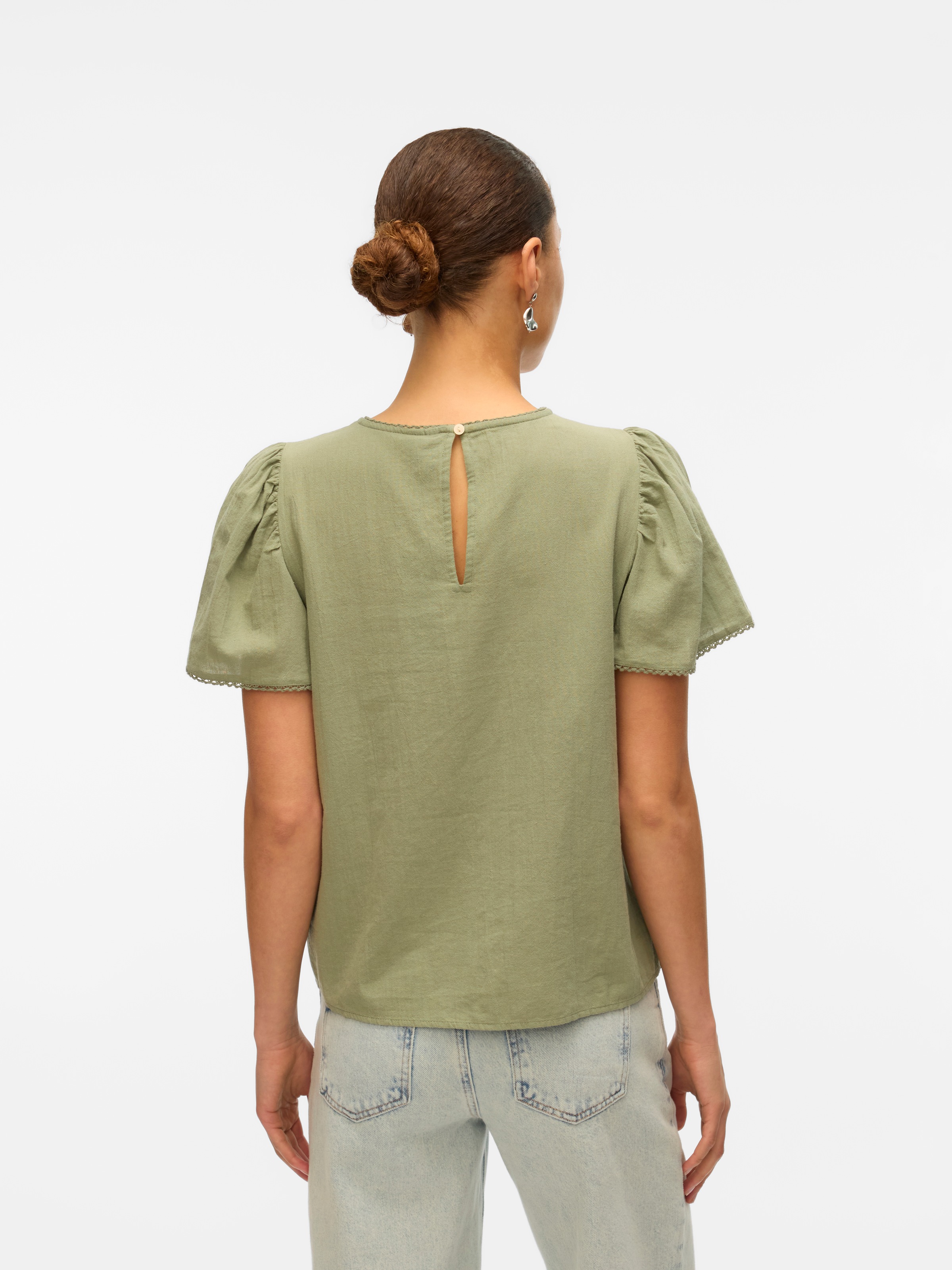 Vero Moda Kurzarmbluse "VMPRETTY SS TOP WVN GA NOOS" günstig online kaufen