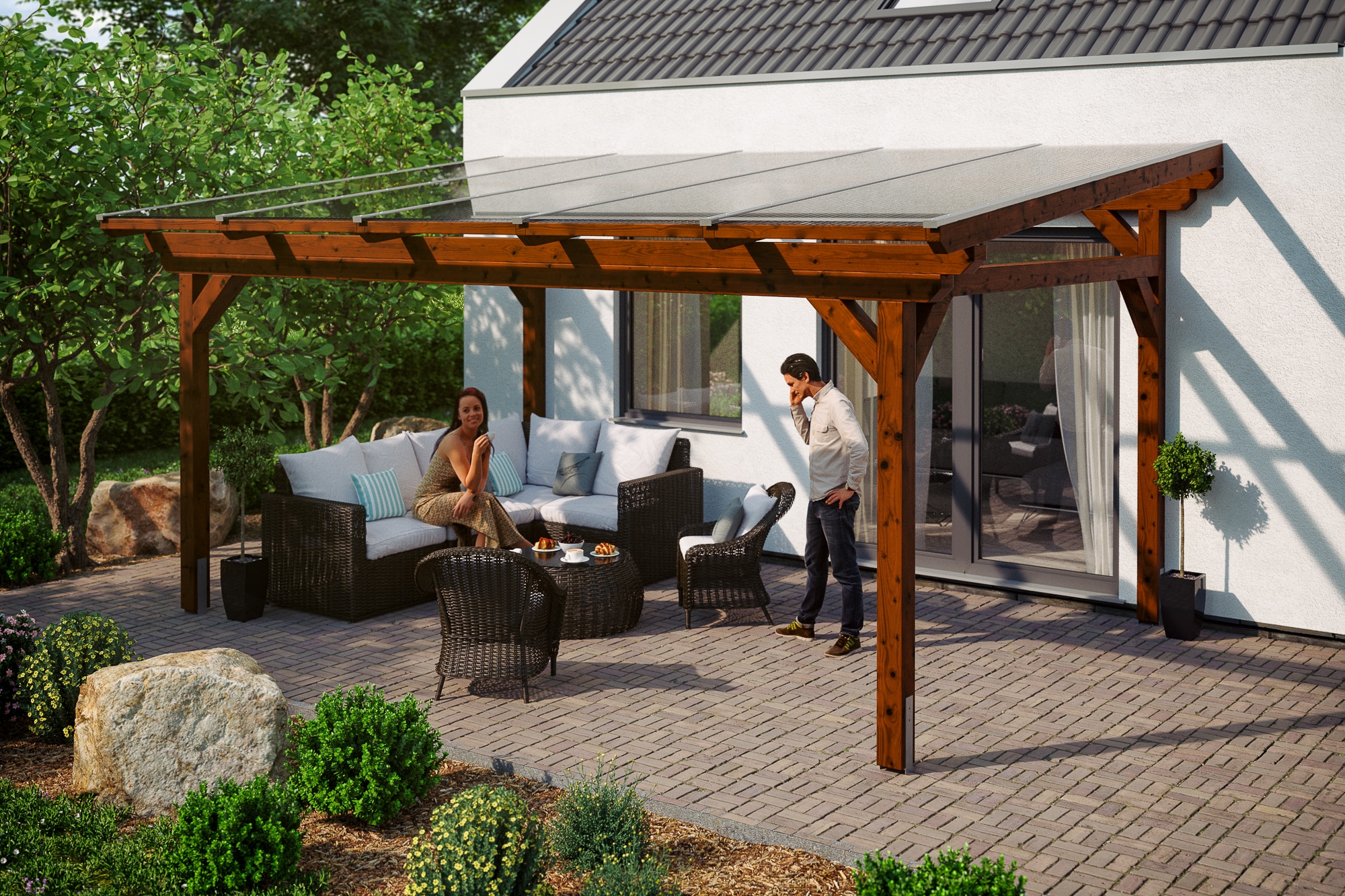 Skanholz Terrassendach »Sanremo«, Leimholz