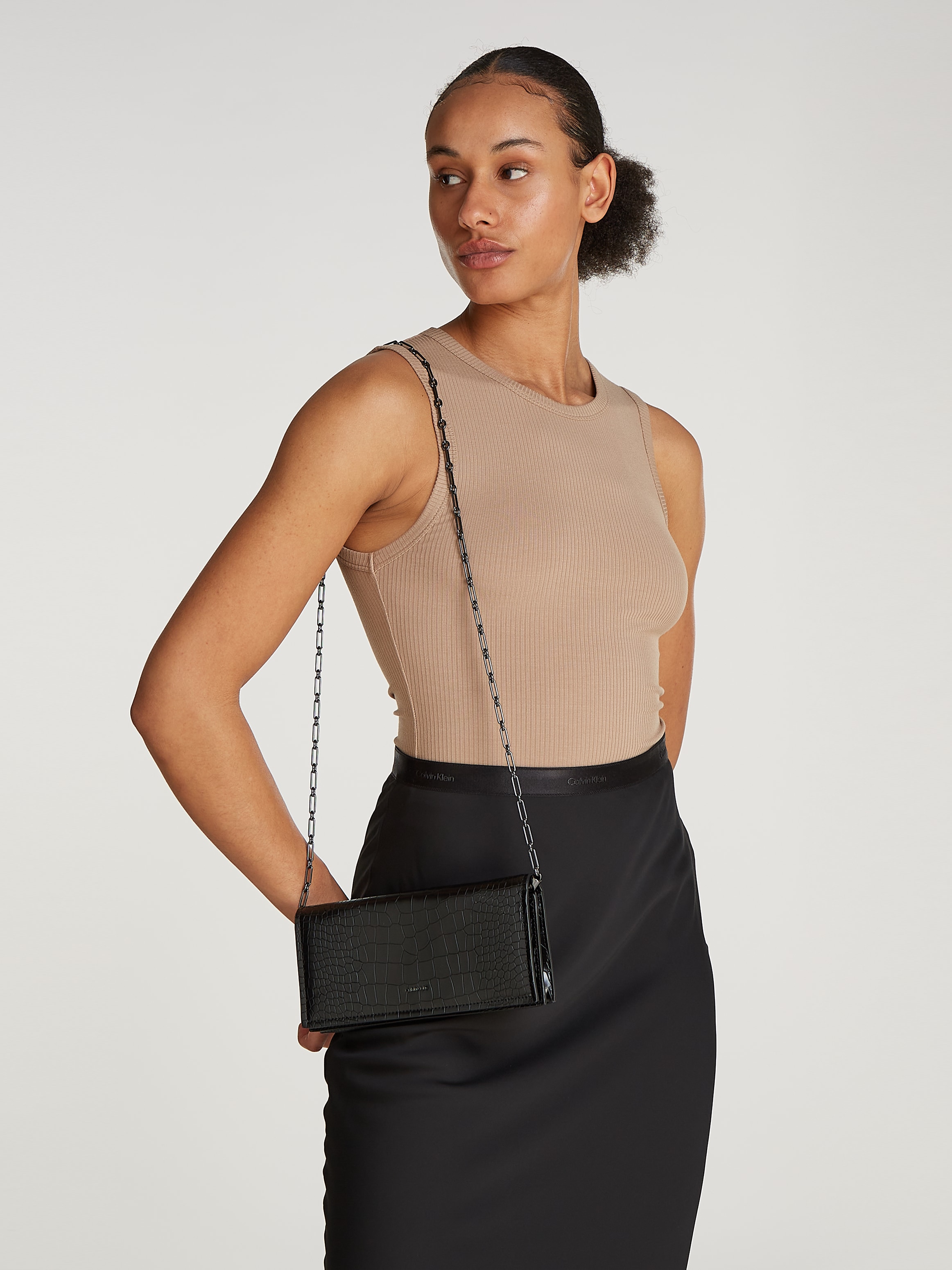 Calvin Klein Umhängetasche »CK GLOW CHAIN MINI BAG_CROCO«, Handtasche Damen Schultertasche Tasche Damen klein