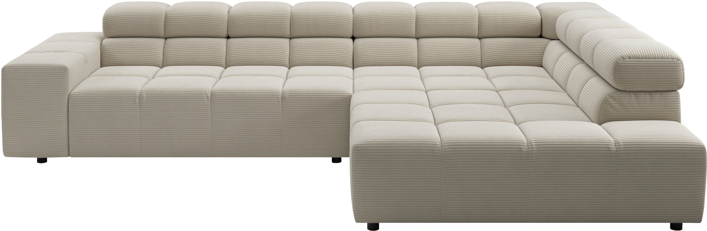 Home affaire Ecksofa "Ancona, Ecksofa, incl. Kopfteilverstellung, Breite 319 cm, L-Form" wahlweise elektrische Sitztiefenverstellung