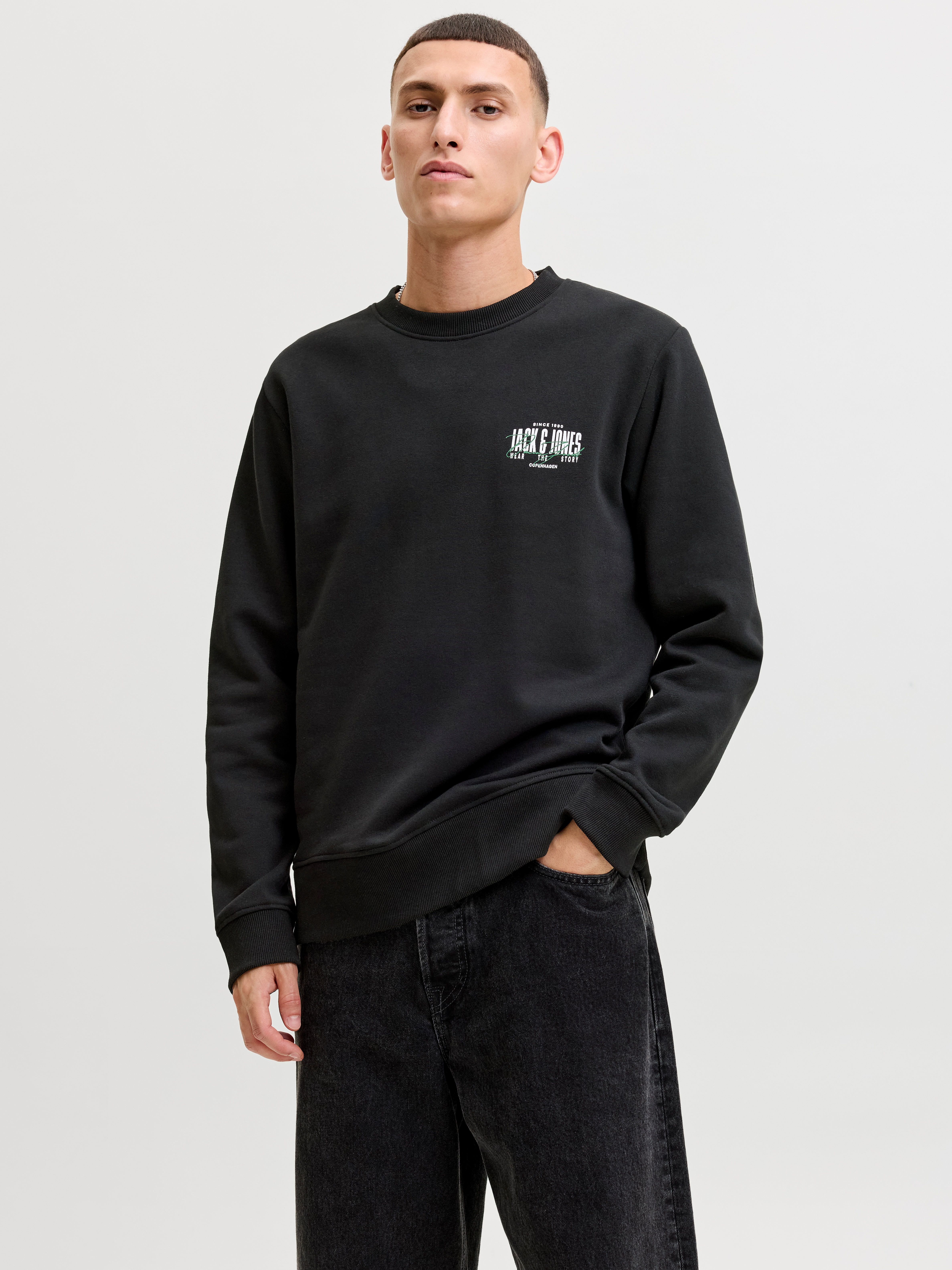 Jack & Jones "JJAERO SWEAT CREW NECK", Materialmix, regular fit