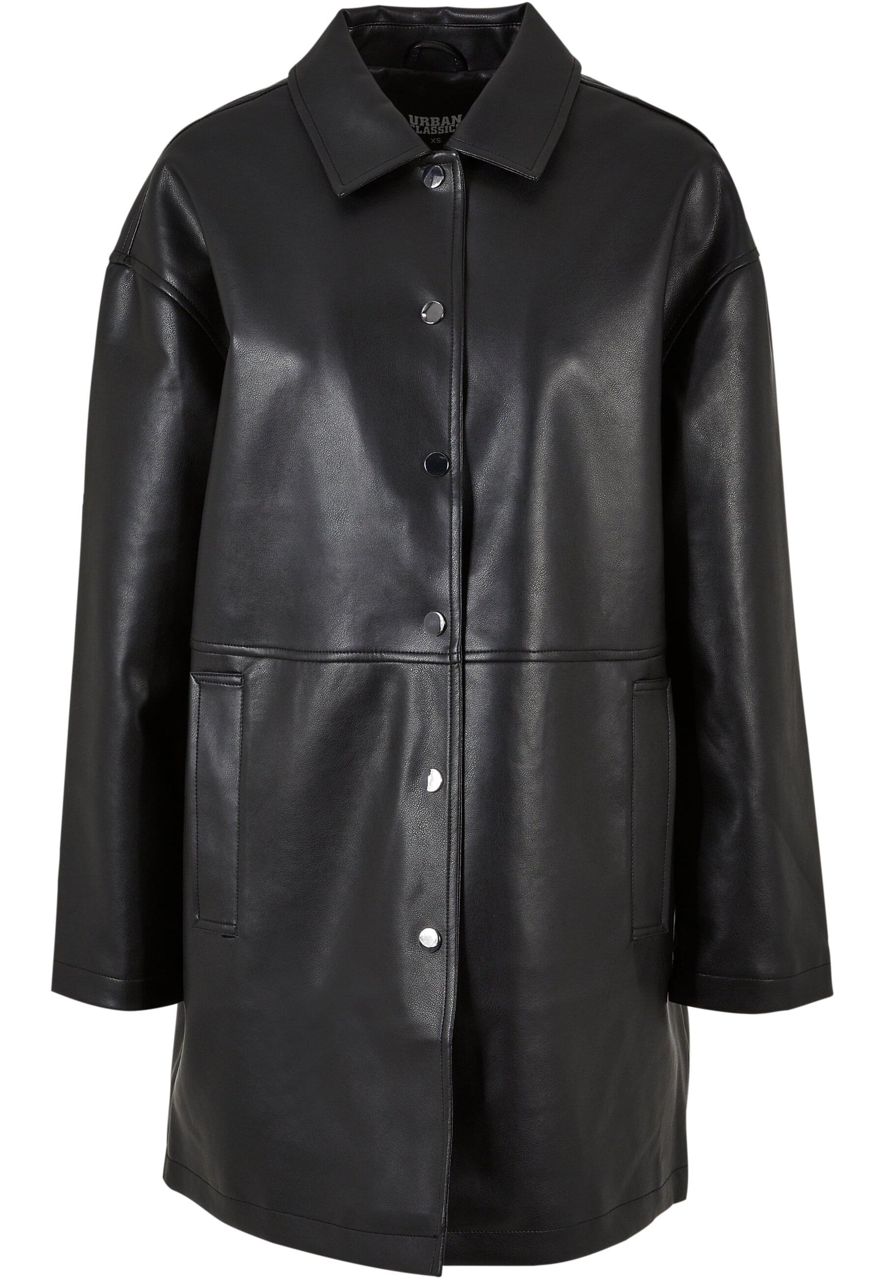 URBAN CLASSICS Langjacke »Damen Ladies Faux Leather C...