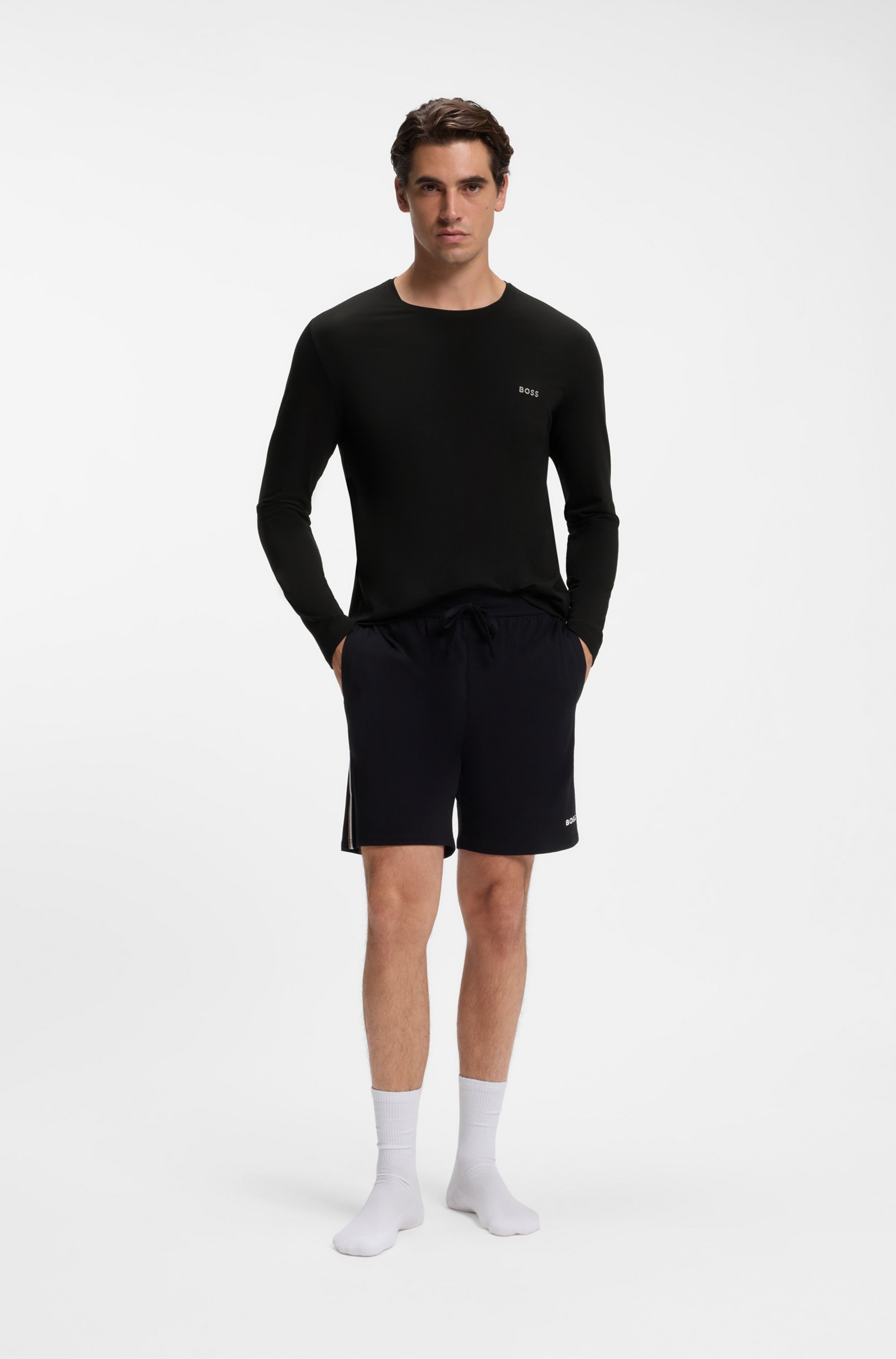 BOSS Langarmshirt »Mix&Match LS« mit Logoschriftzug