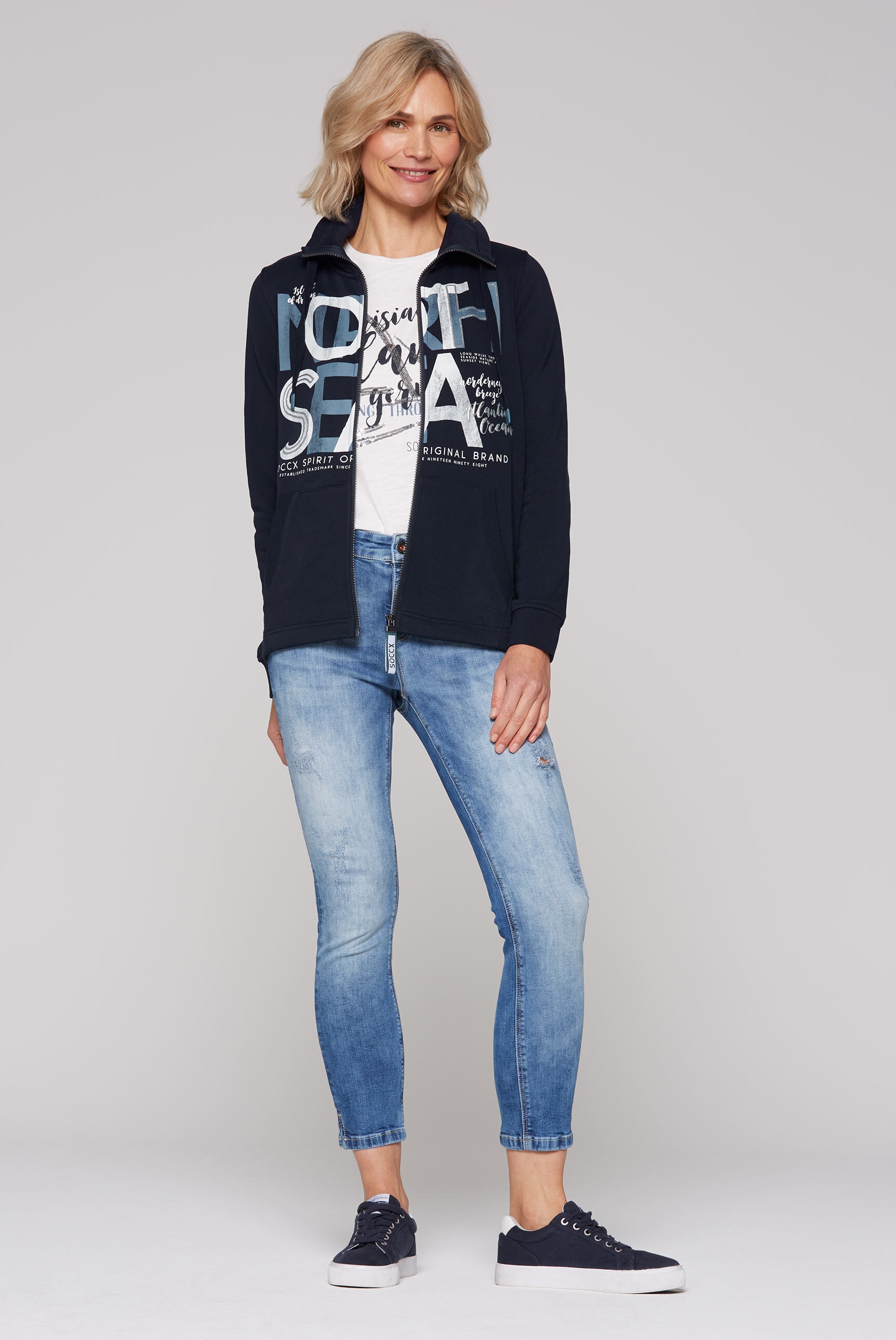 SOCCX Sweatjacke, mit Baumwolle